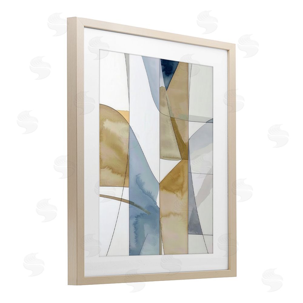 Alonza Saunders Geographic Abstract Sections Brown Framed Print Under Glass Wall Art