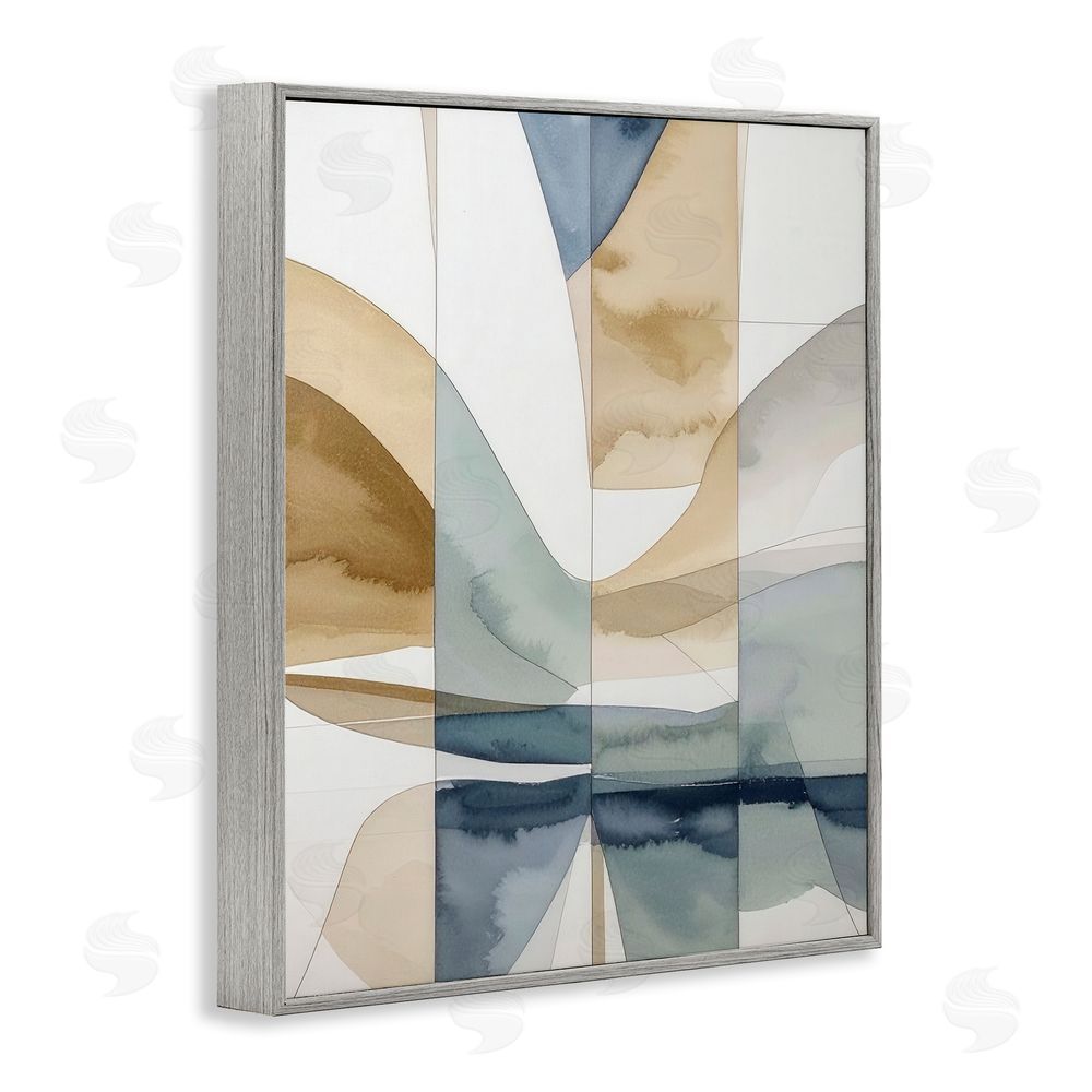 Alonza Saunders Geographic Fluid Abstraction Gray Framed Giclee Wall Art Print