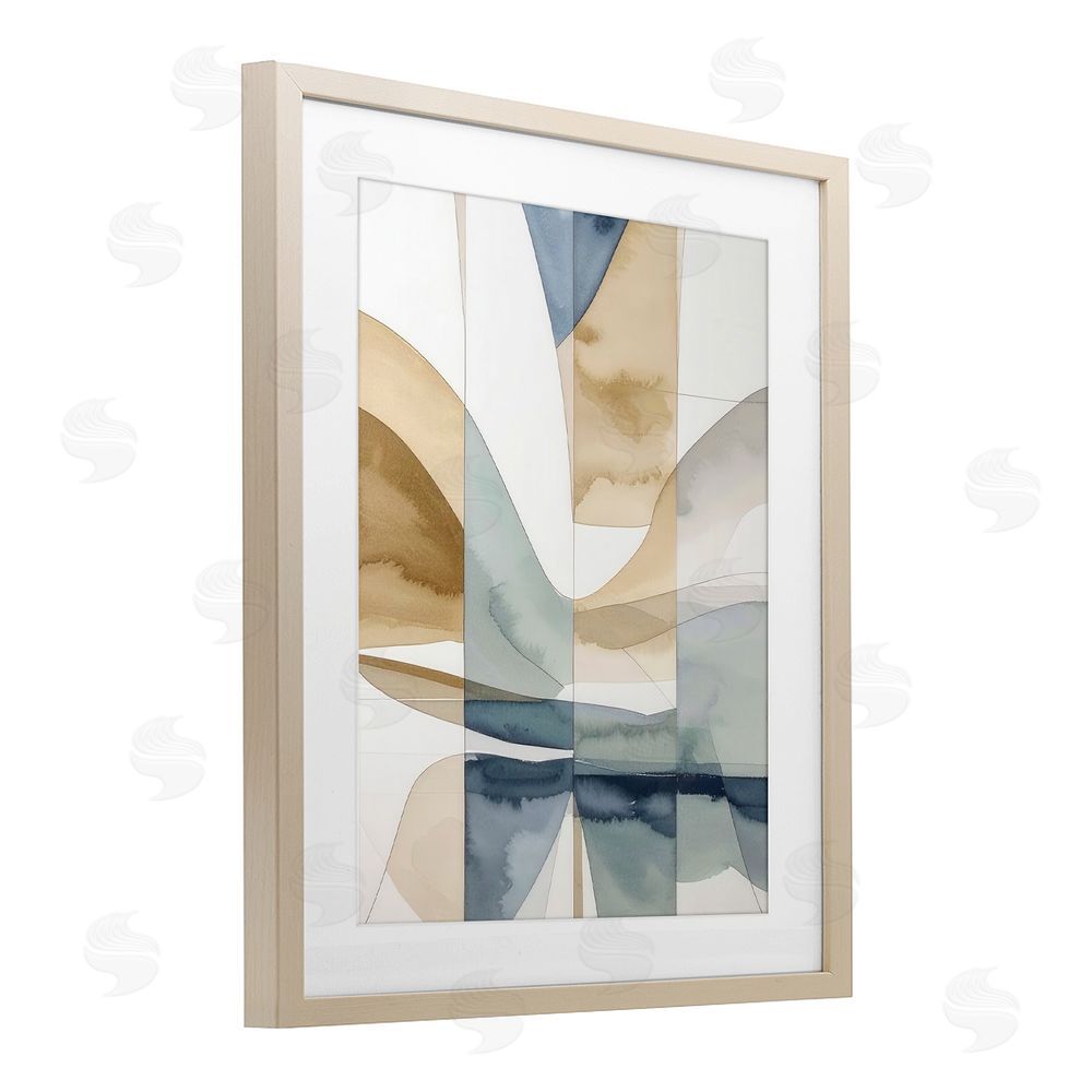 Alonza Saunders Geographic Fluid Abstraction Brown Framed Print Under Glass Wall Art