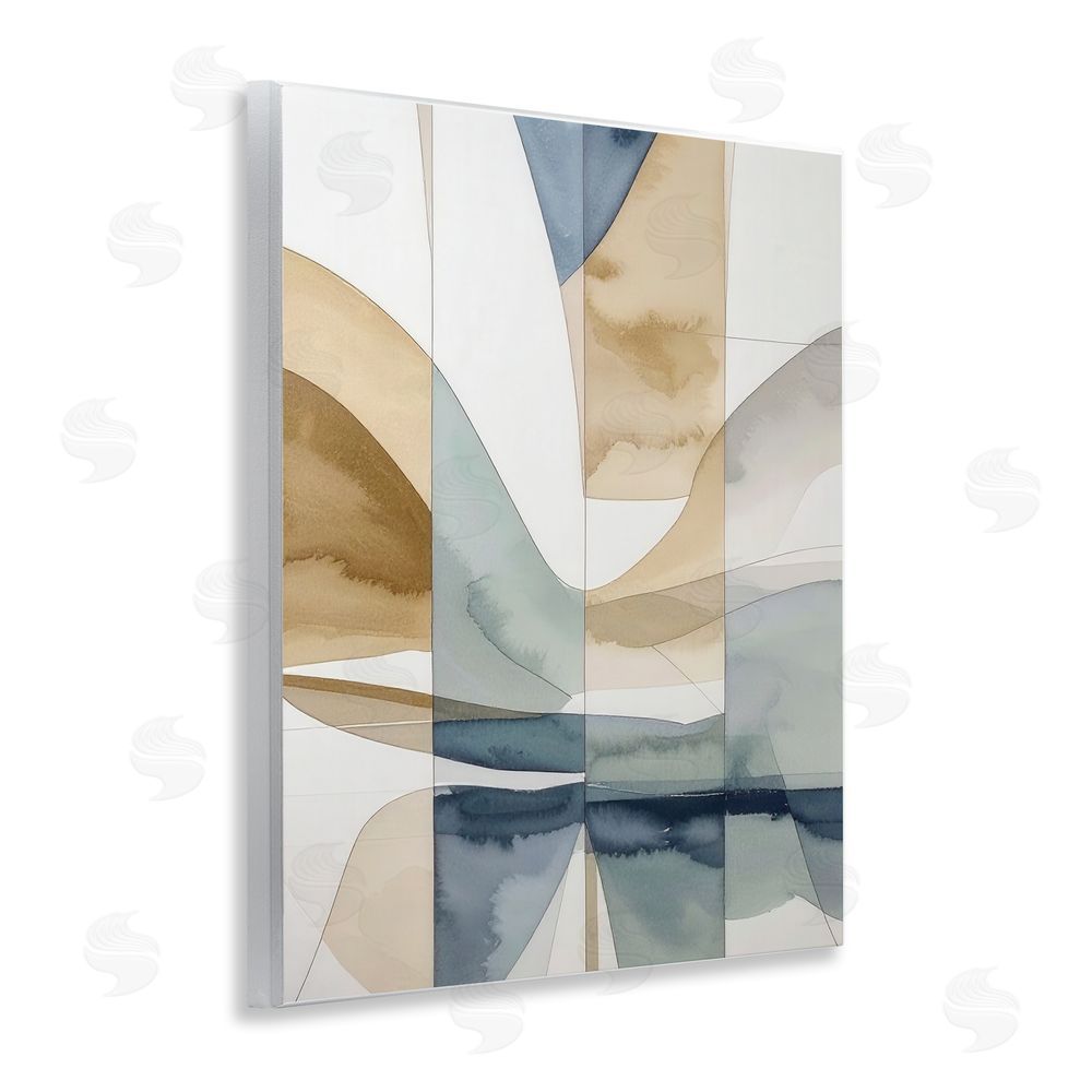 Alonza Saunders Geographic Fluid Abstraction Wooden Wall Plaque Art Print