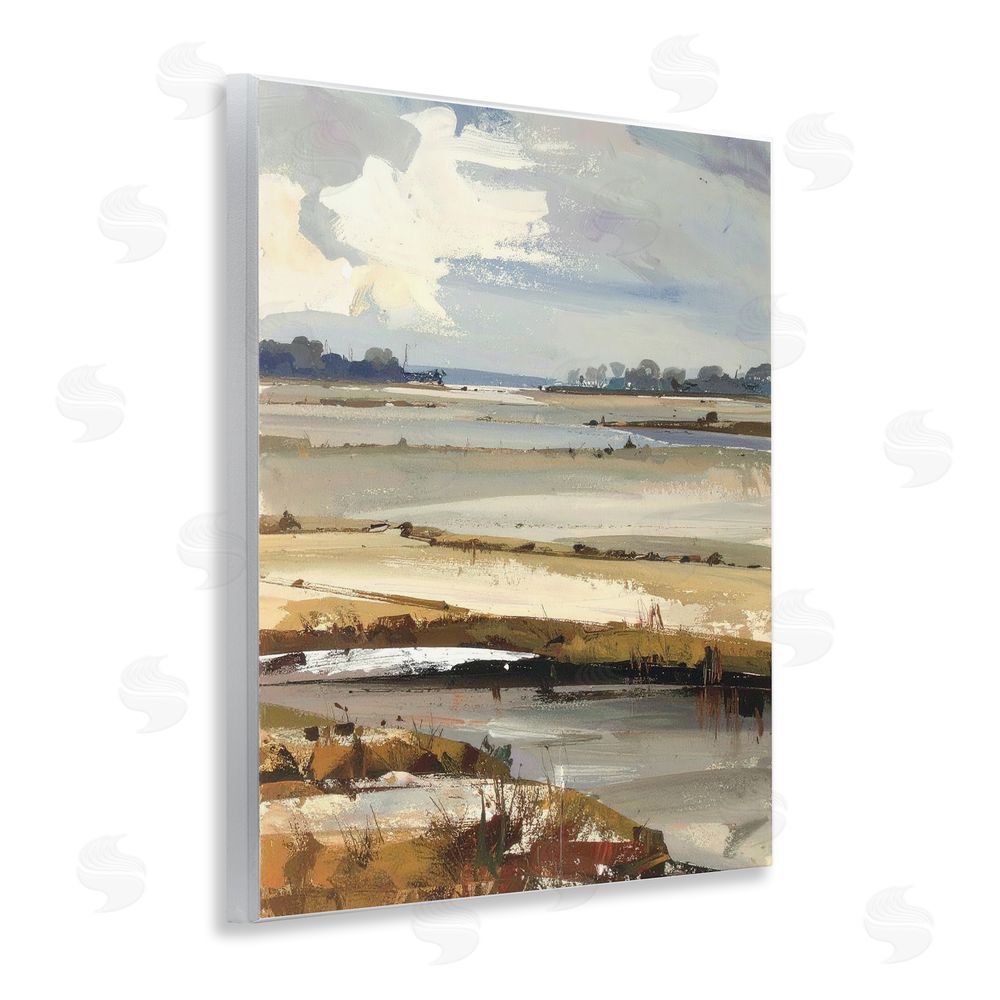 Alonza Saunders Earthy Distant Horizon Wooden Wall Plaque Art Print