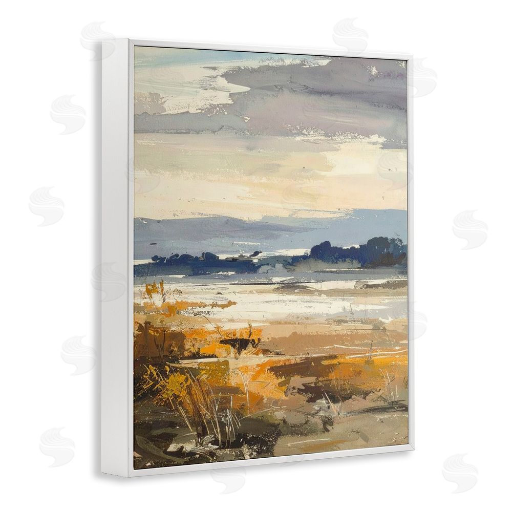 Alonza Saunders Distant Horizon Abstract White Framed Giclee Wall Art Print