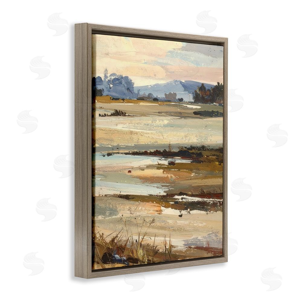 Alonza Saunders Distant Horizon Portrayal Brown Floating Frame Canvas Wall Art Print