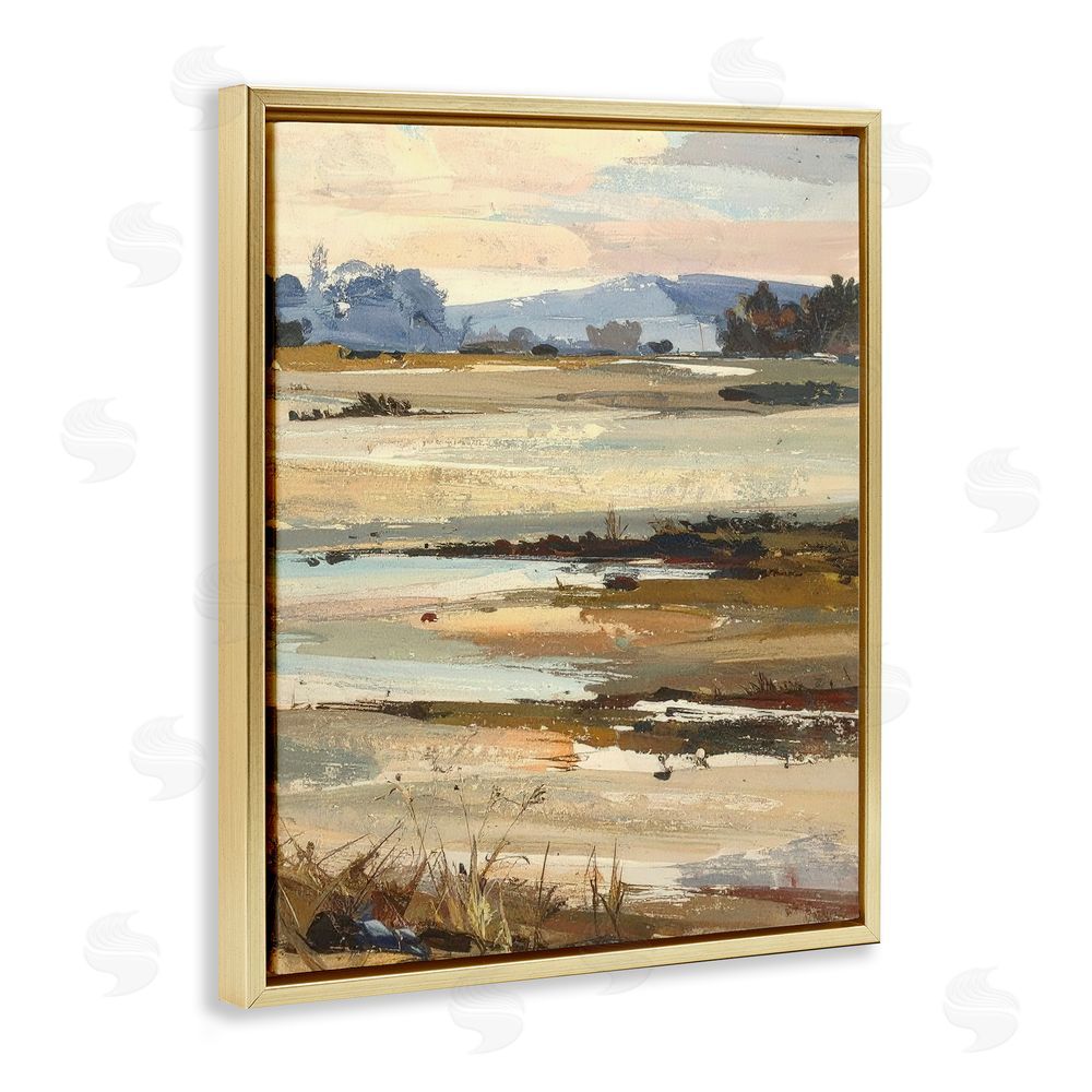 Alonza Saunders Distant Horizon Portrayal Gold Floating Frame Canvas Wall Art Print