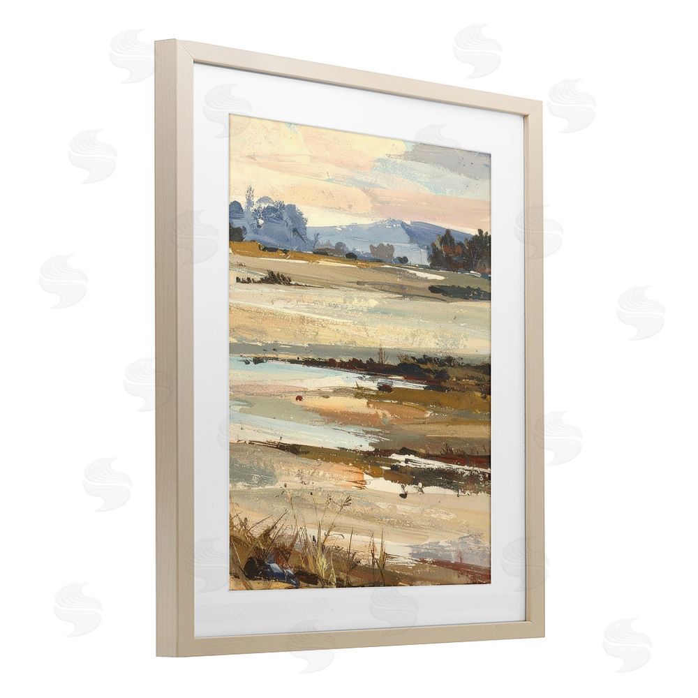 Alonza Saunders Distant Horizon Portrayal Brown Framed Print Under Glass Wall Art