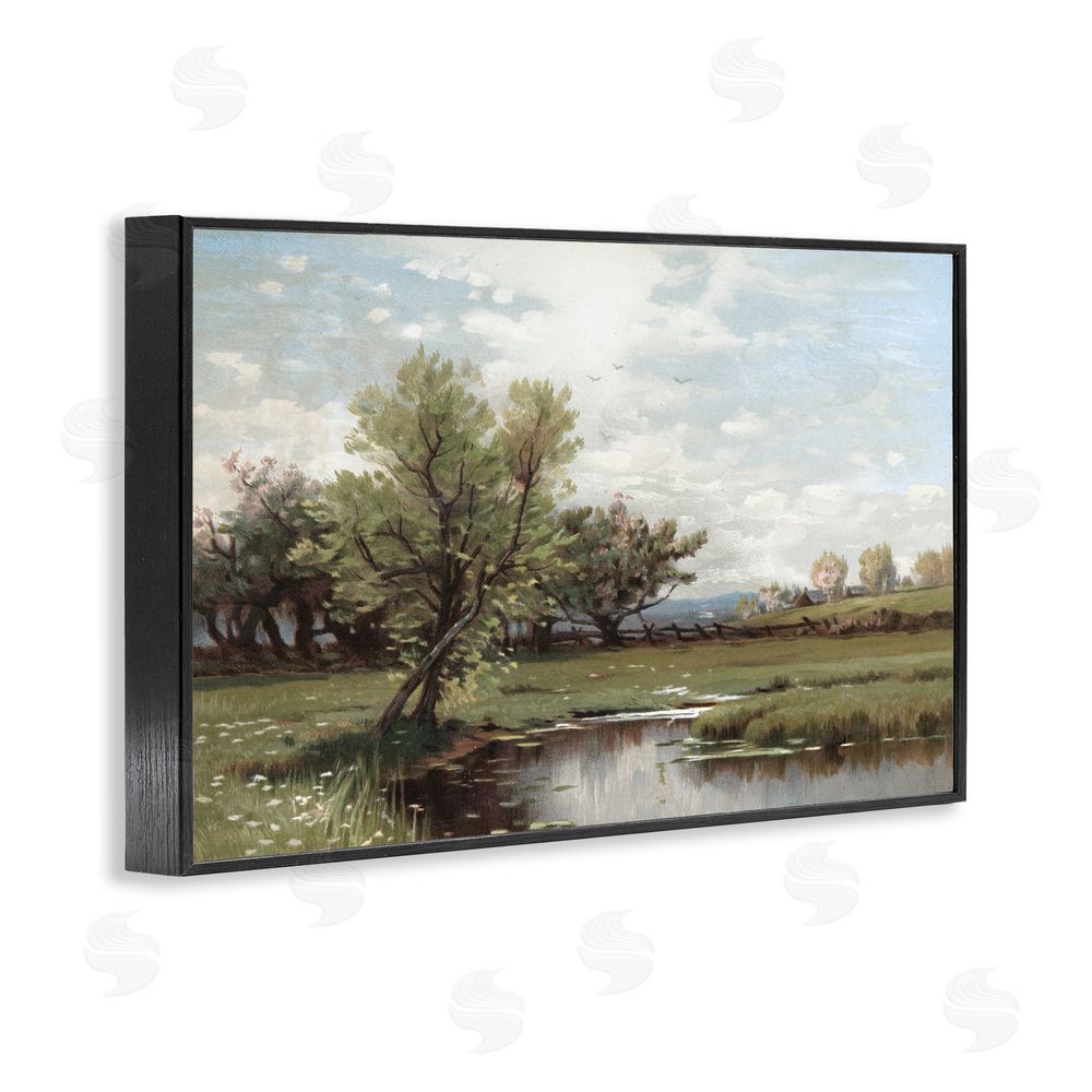 Lula Bijoux & co. Ecstatic Spring Landscape Black Framed Giclee Wall Art Print