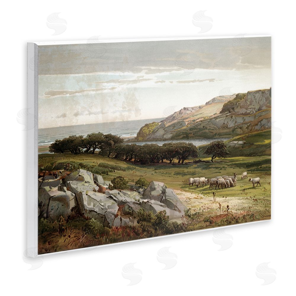 Lula Bijoux & co. Sheep in Passionate Landscape Wooden Wall Plaque Art Print