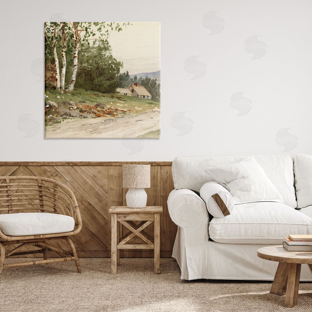 Lula Bijoux & co. Farm House Dirt Road Stretched Canvas Wall Art in Room
