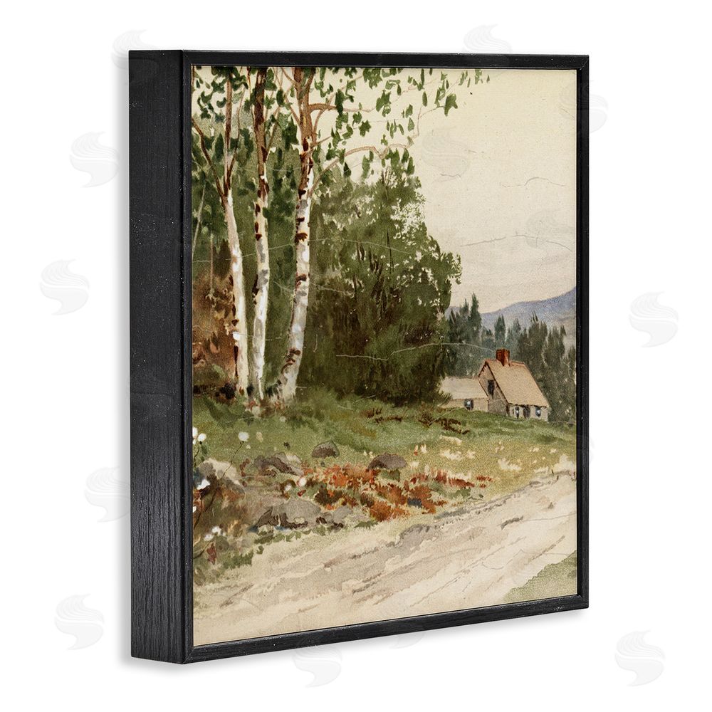 Lula Bijoux & co. Farm House Dirt Road Black Framed Giclee Wall Art Print