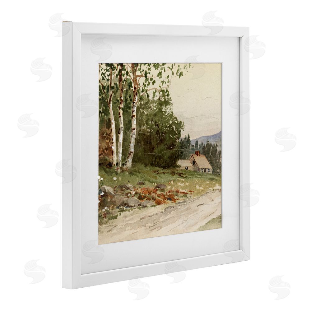 Lula Bijoux & co. Farm House Dirt Road White Framed Print Under Glass Wall Art