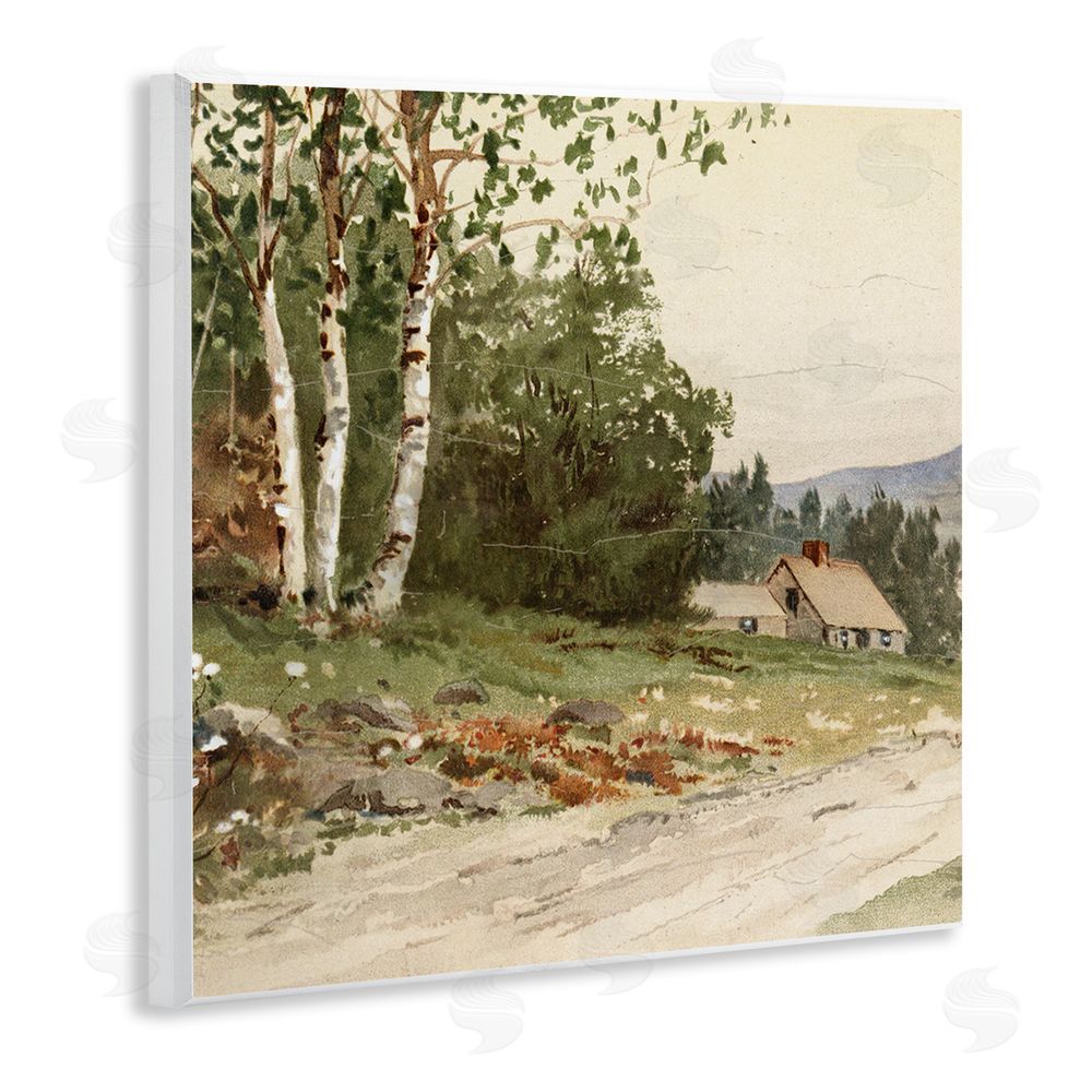 Lula Bijoux & co. Farm House Dirt Road Wooden Wall Plaque Art Print
