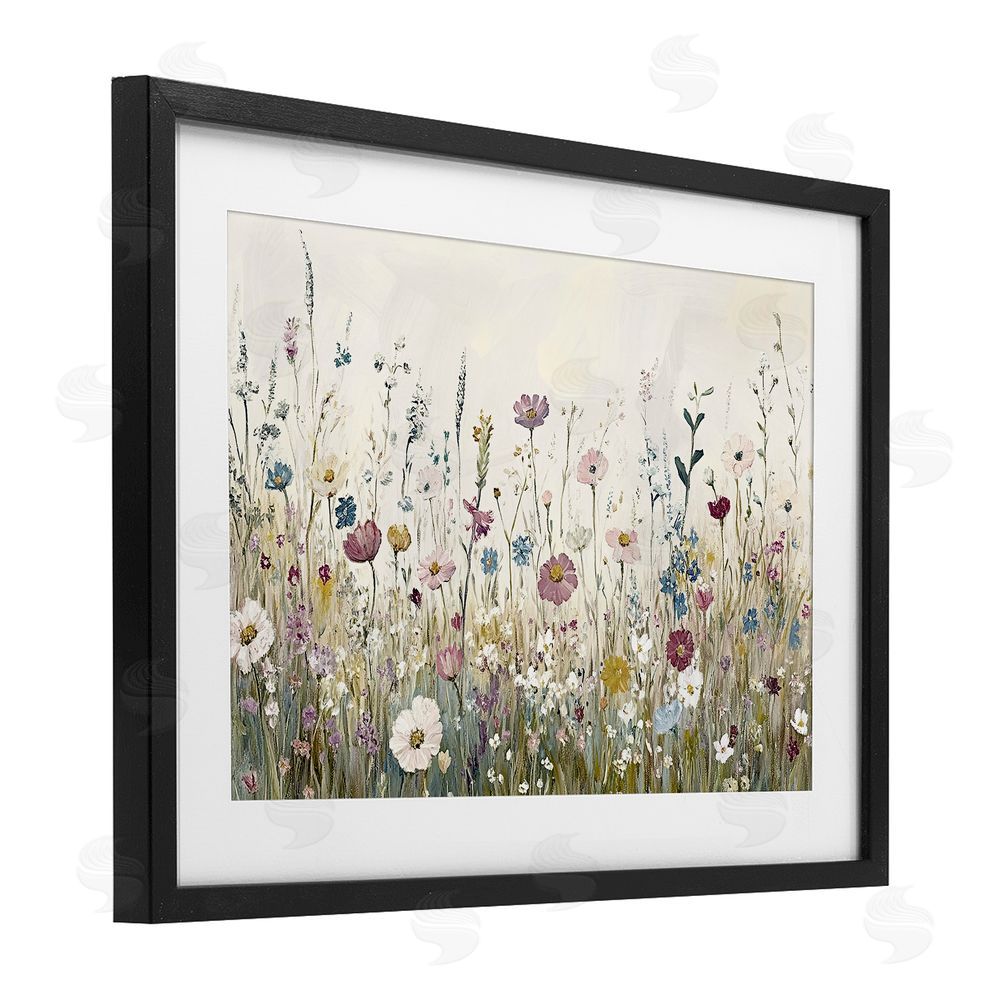 Kim Allen Spring Blooms Pastoral Meadow Black Framed Print Under Glass Wall Art