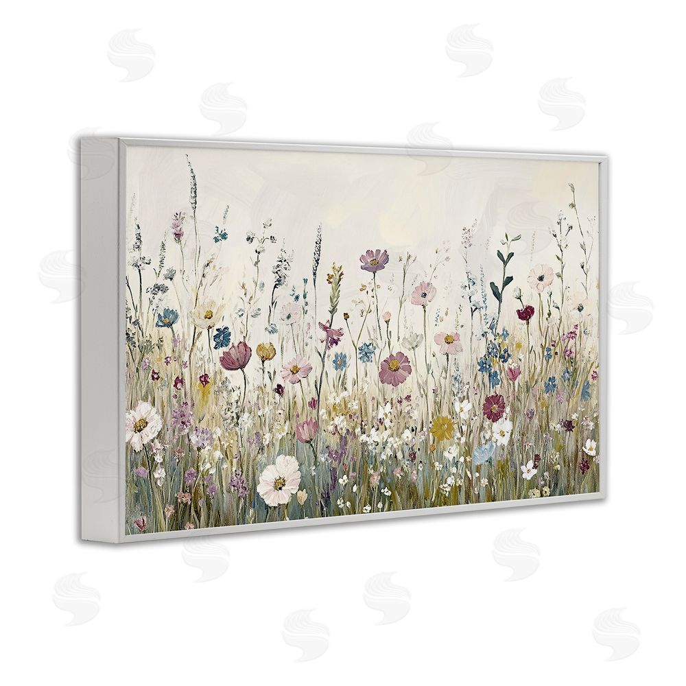 Kim Allen Spring Blooms Pastoral Meadow White Framed Giclee Wall Art Print