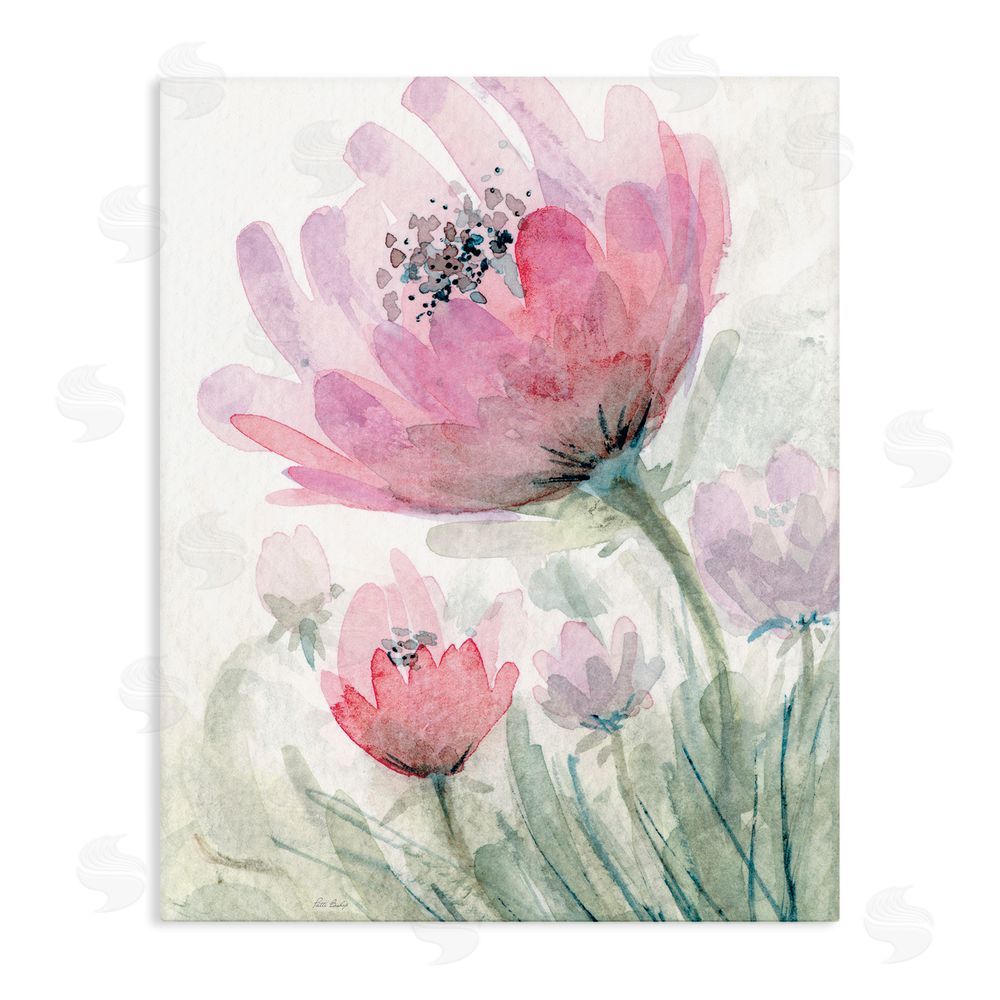 Patti Bishop Pink Flower Blossoms Stretched Canvas Wall Art Print