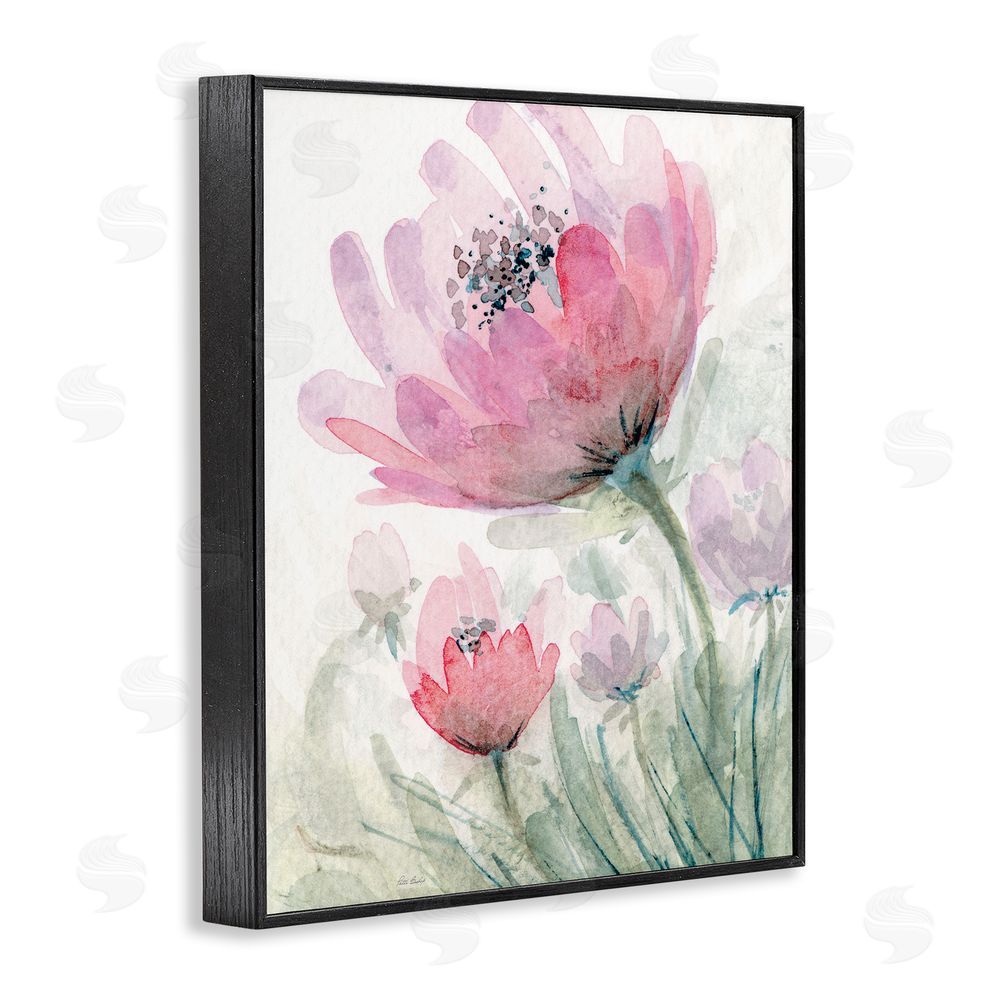 Patti Bishop Pink Flower Blossoms Black Framed Giclee Wall Art Print