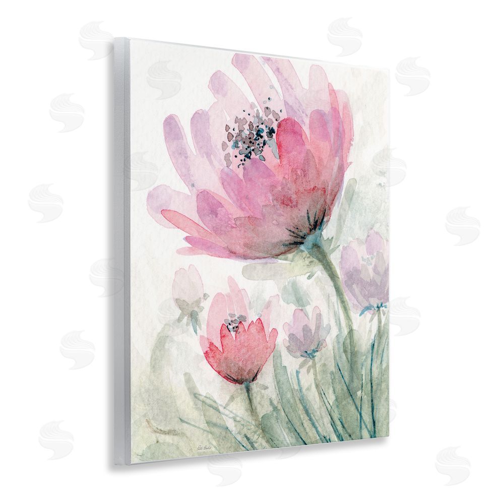 Patti Bishop Pink Flower Blossoms Wooden Wall Plaque Art Print