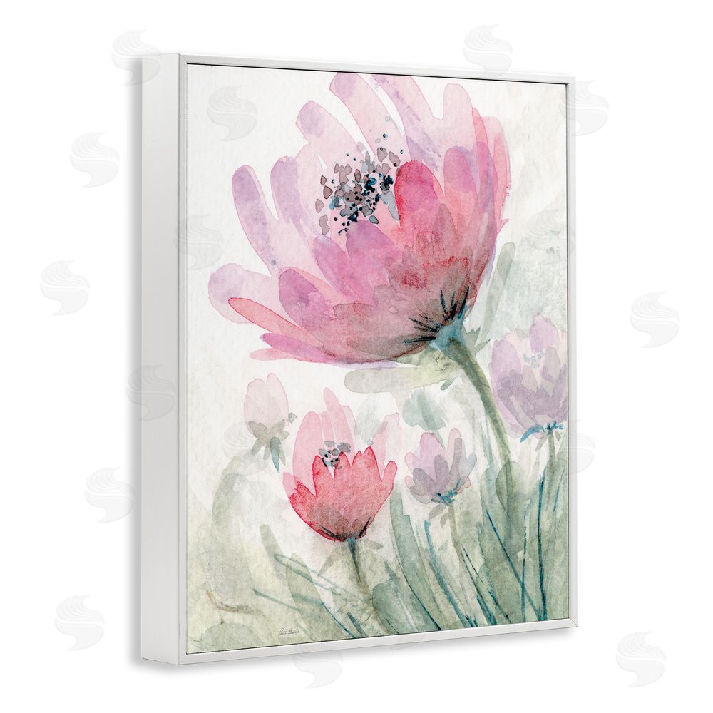 Patti Bishop Pink Flower Blossoms White Framed Giclee Wall Art Print
