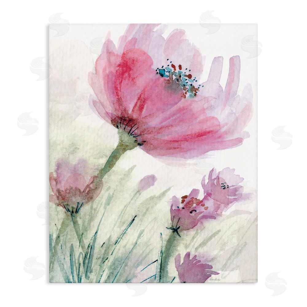 Patti Bishop Pink Flower & Speckled Stamen Stretched Canvas Wall Art Print