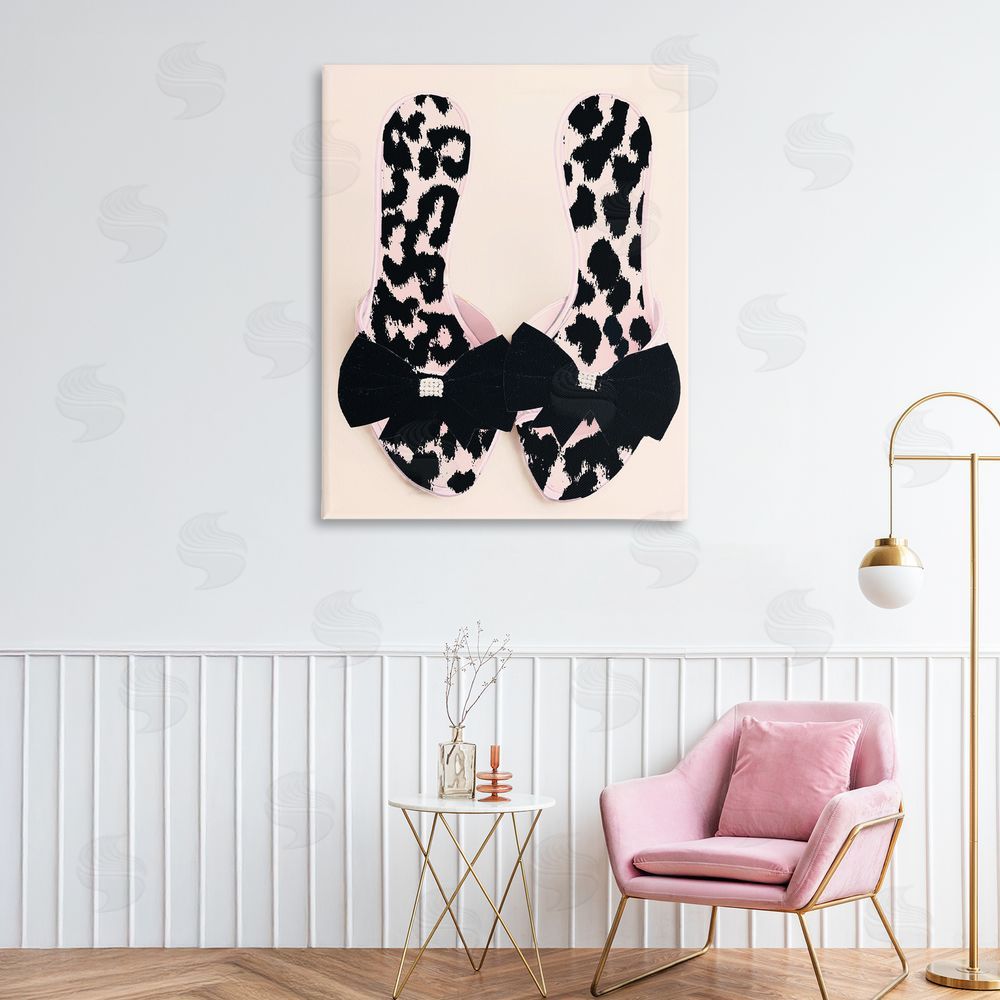 Annabelle Hall Cat Walk Spotted Shoes Stretched Canvas Wall Art Print in Room