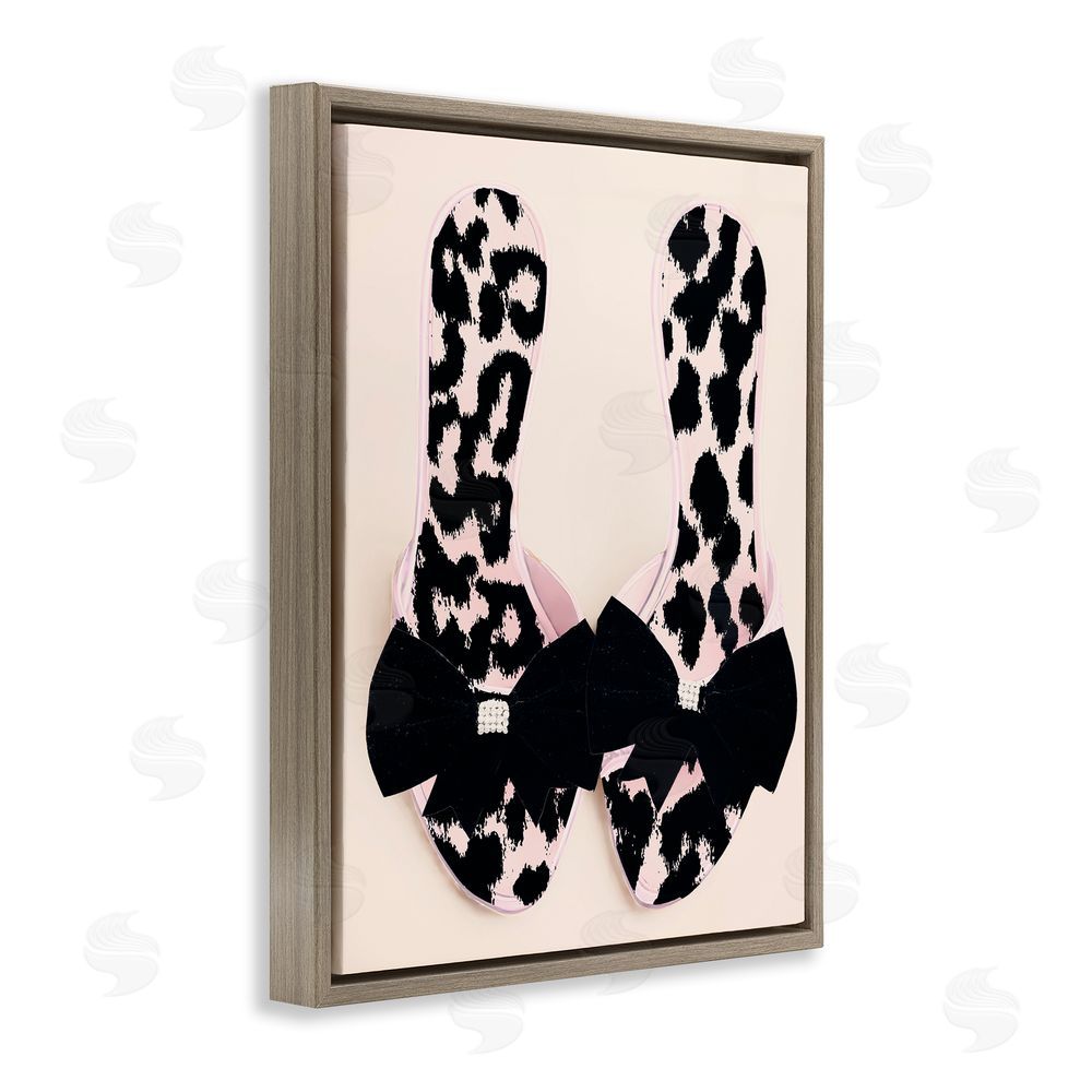 Annabelle Hall Cat Walk Spotted Shoes Brown Floating Frame Canvas Wall Art Print