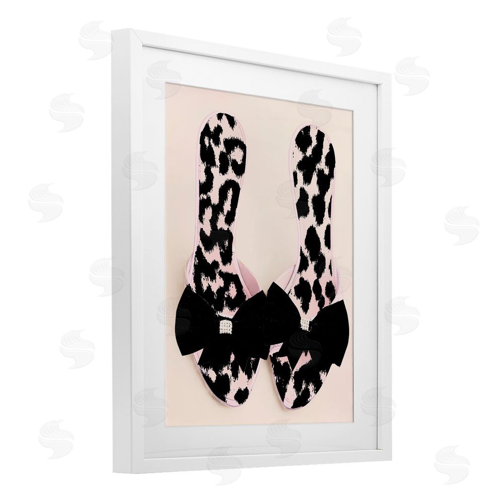 Annabelle Hall Cat Walk Spotted Shoes White Framed Print Under Glass Wall Art