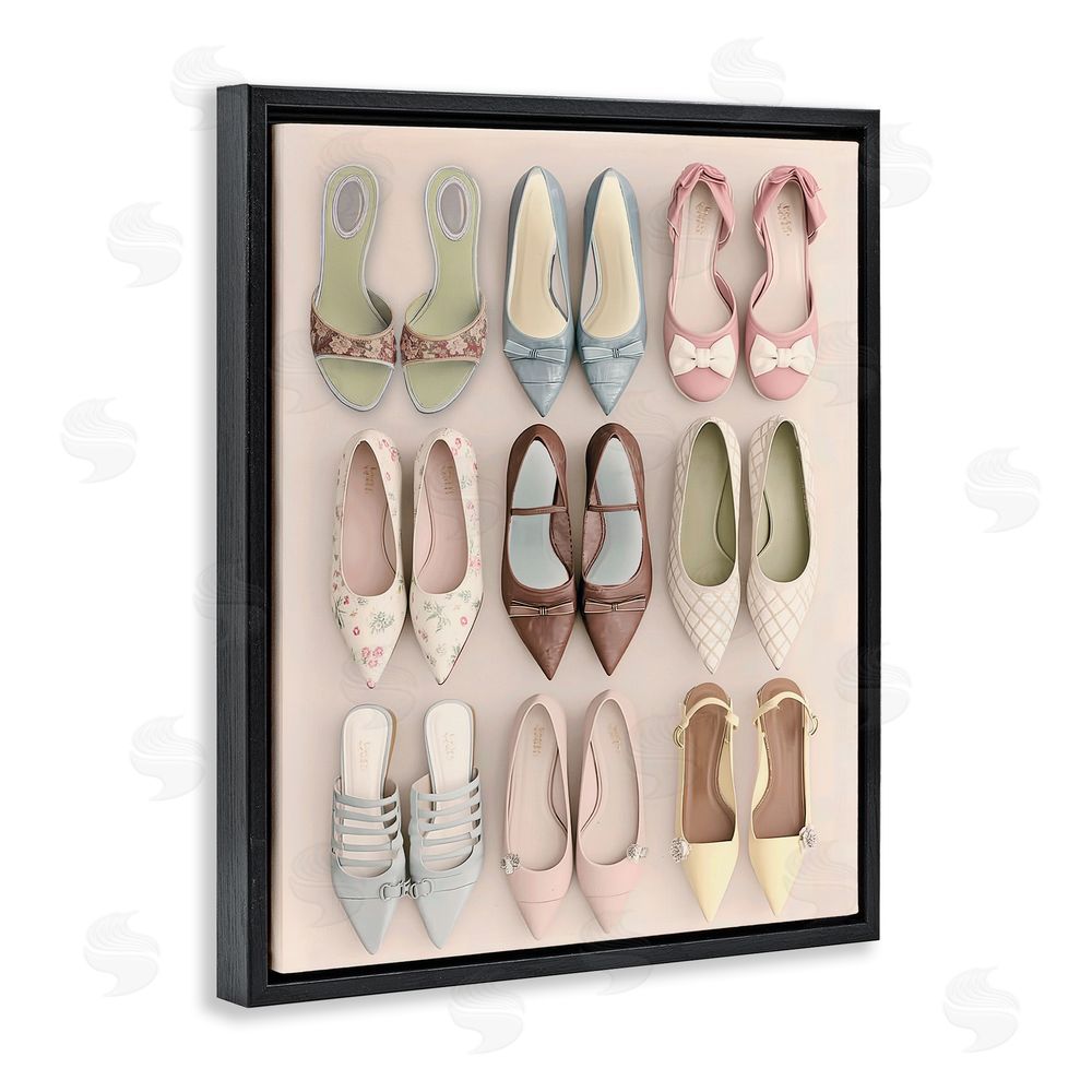 Annabelle Hall Beatrice's Closet Shoes Black Floating Frame Canvas Wall Art Print