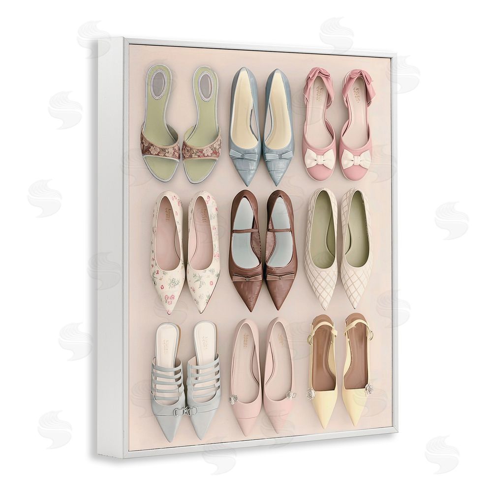 Annabelle Hall Beatrice's Closet Shoes White Framed Giclee Print Wall Art
