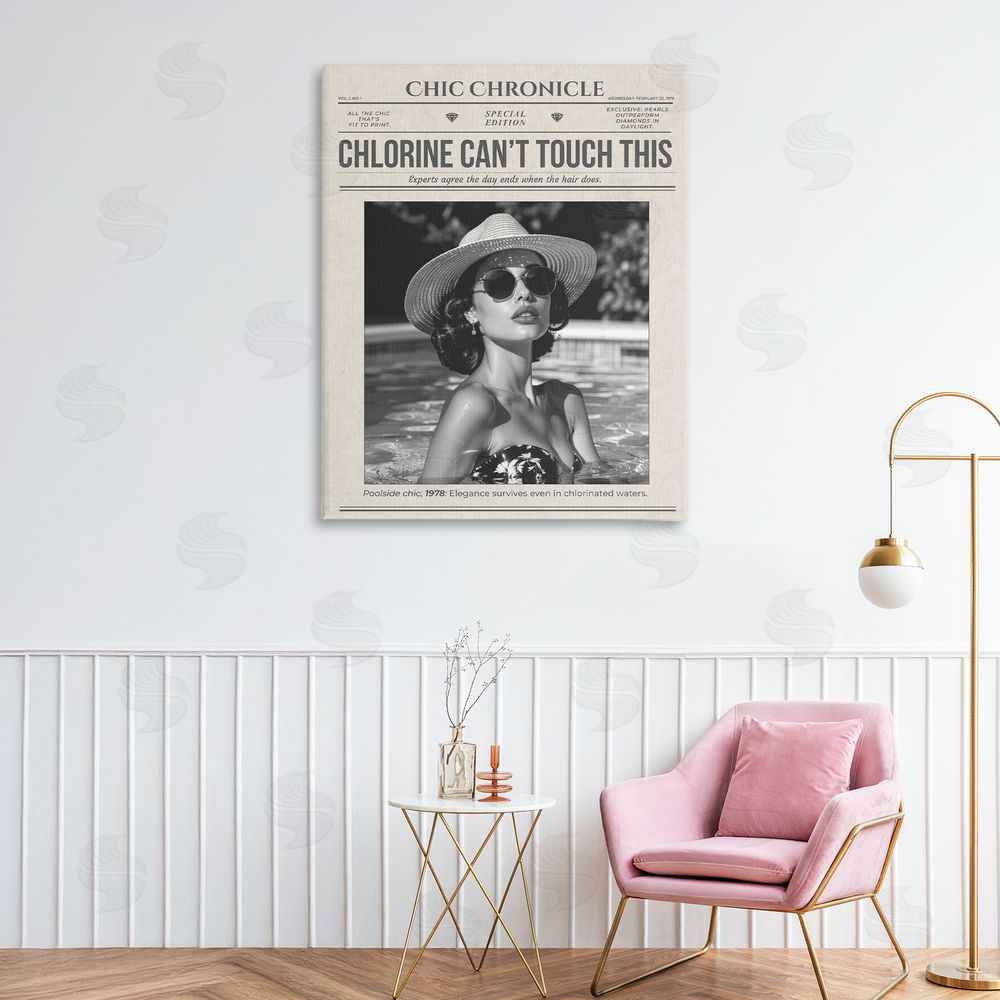 A Barefoot Stylist Chic Chronical Vintage Magazine Stretched Canvas Wall Art Print in Room