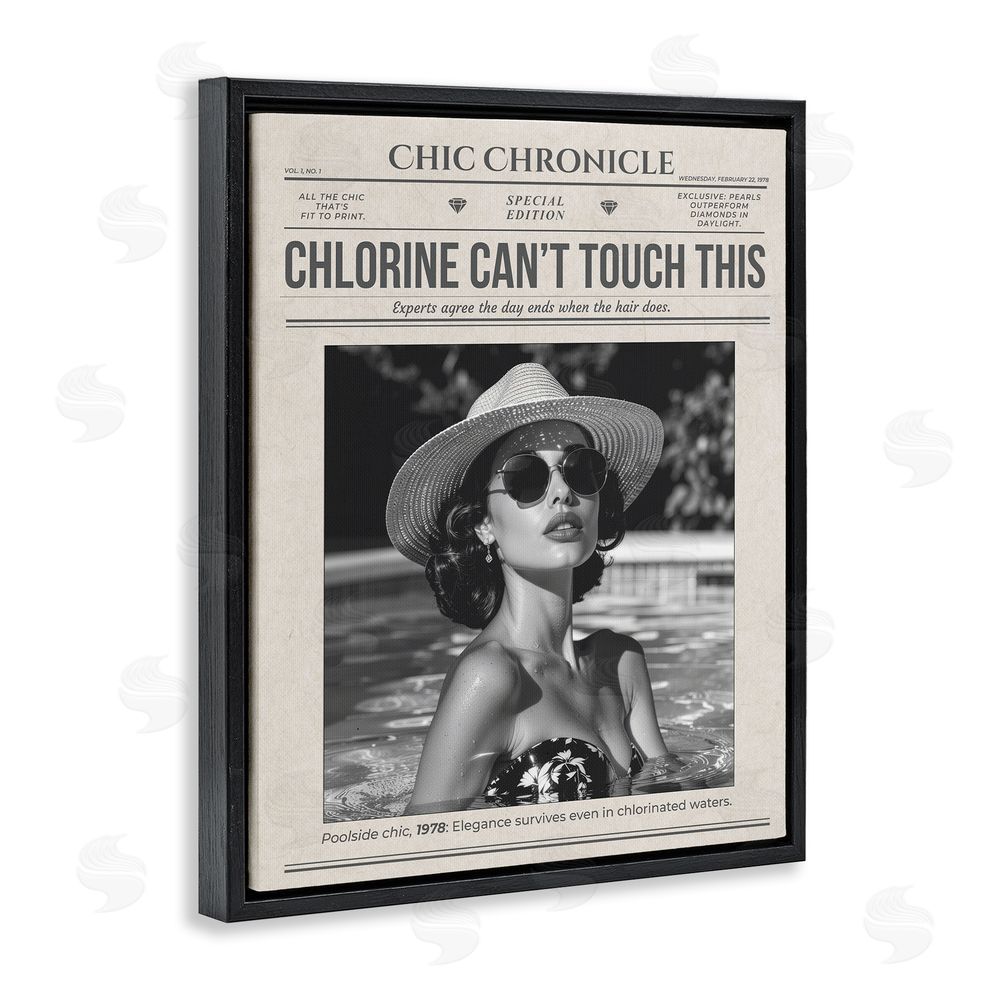 A Barefoot Stylist Chic Chronical Vintage Magazine Black Floating Frame Canvas Wall Art Print