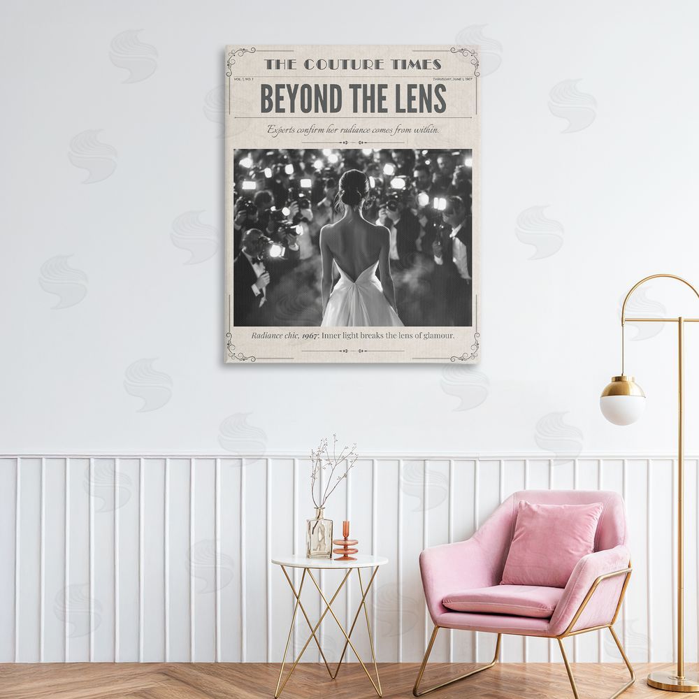 A Barefoot Stylist The Couture Times Magazine Stretched Canvas Wall Art Print in Room