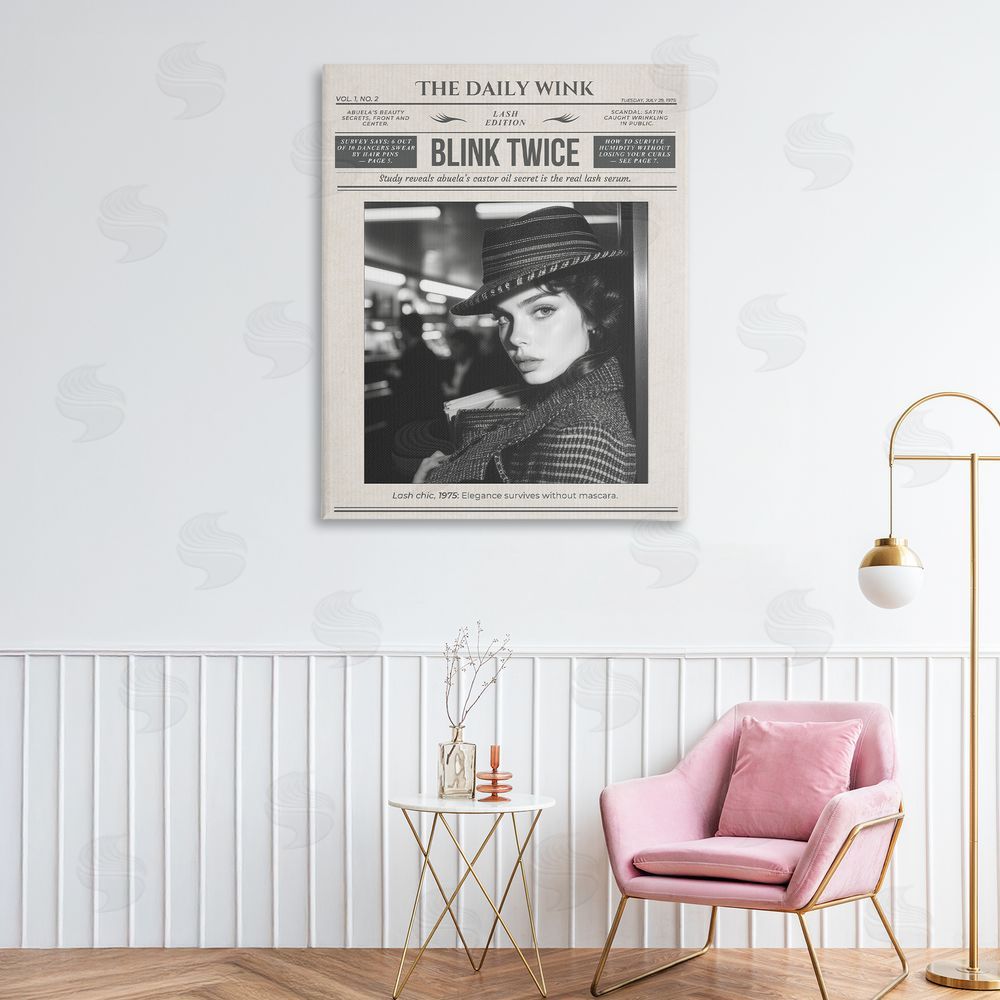 A Barefoot Stylist The Daily Wink Magazine Stretched Canvas Wall Art Print in Room