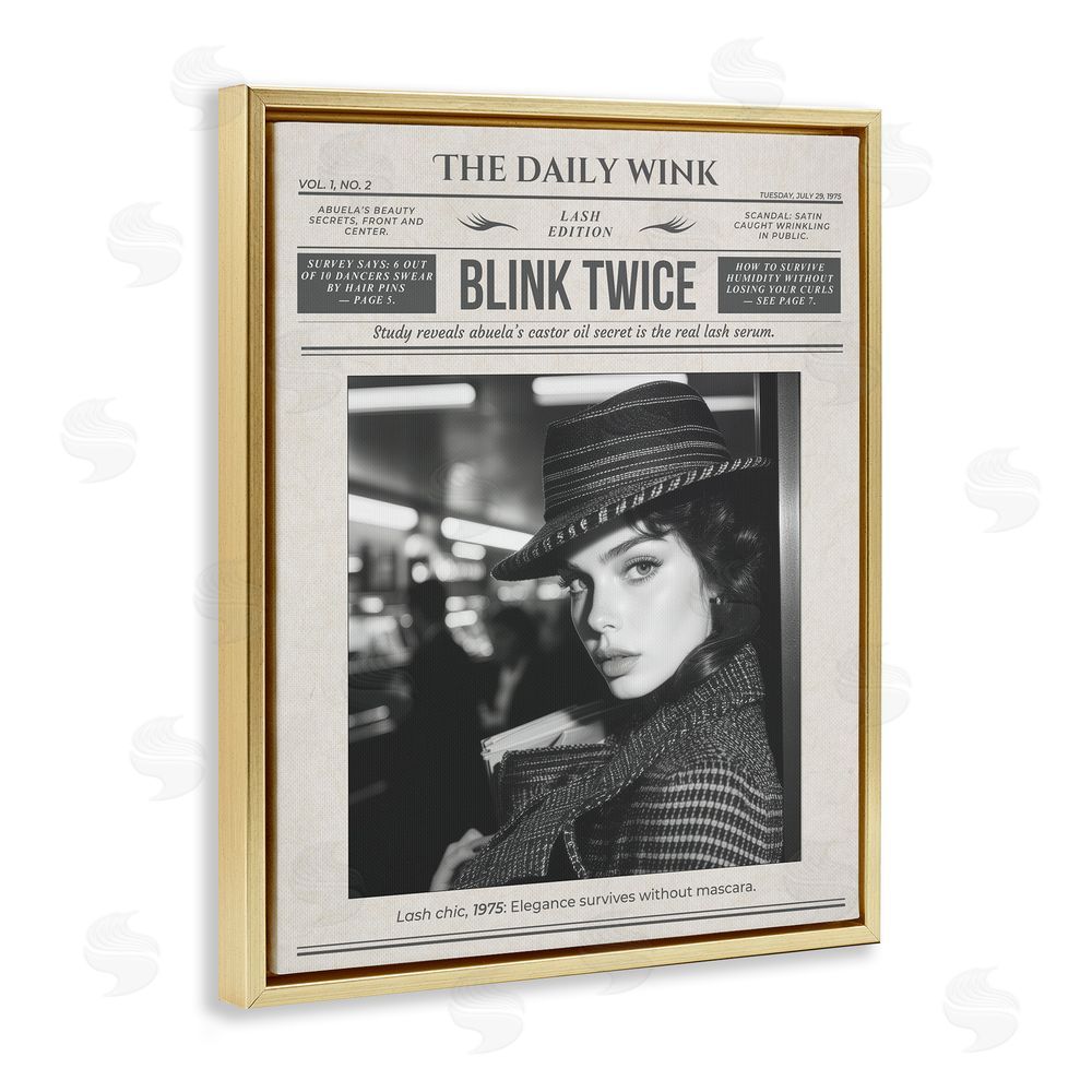 A Barefoot Stylist The Daily Wink Magazine Gold Floating Frame Canvas Wall Art Print
