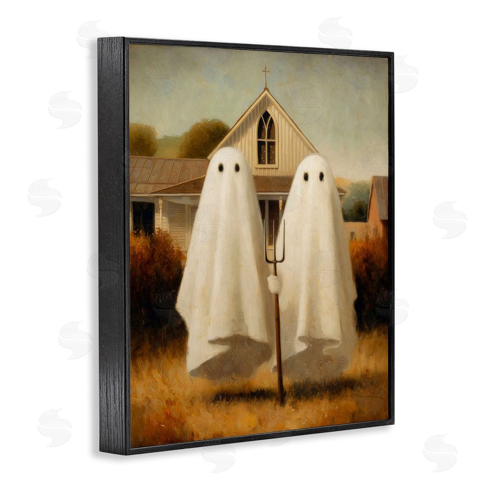 Arlington Prints American Gothic Ghosts Black Framed Giclee Print Wall Art