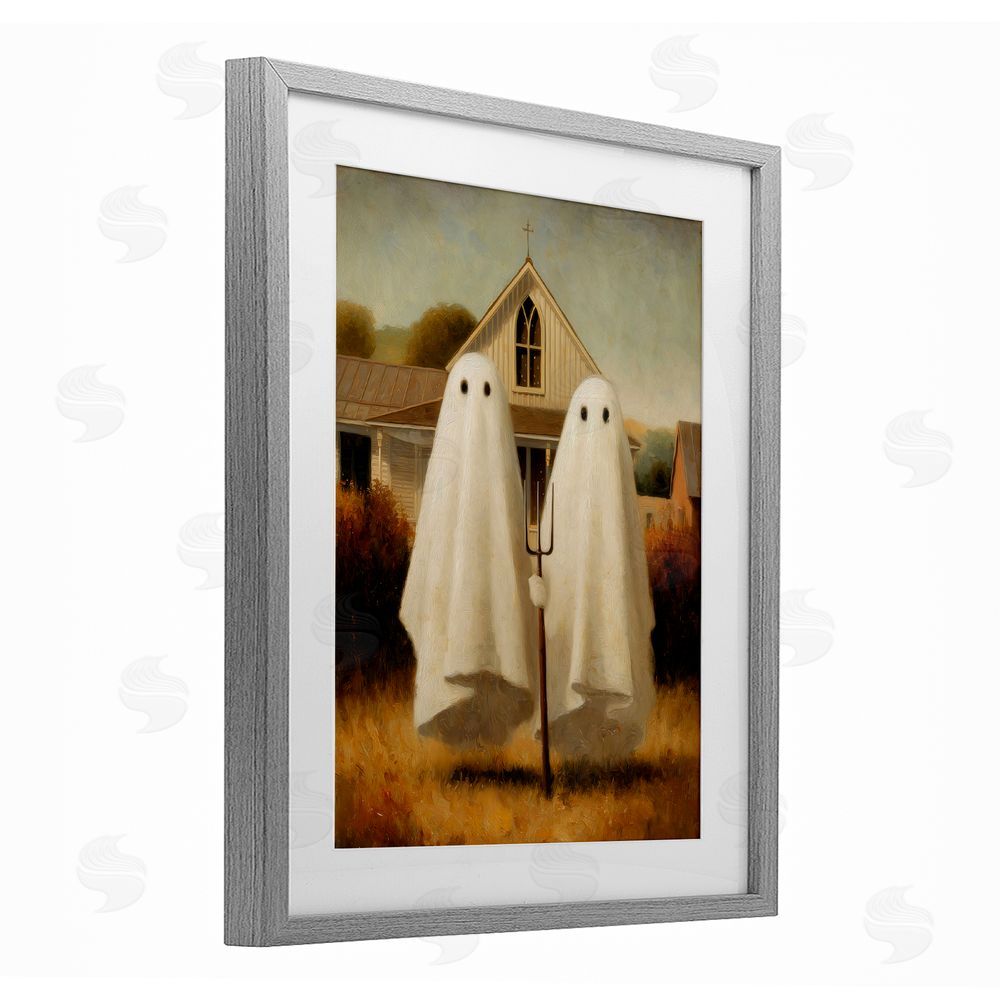 Arlington Prints American Gothic Ghosts Gray Framed Print Under Glass Wall Art