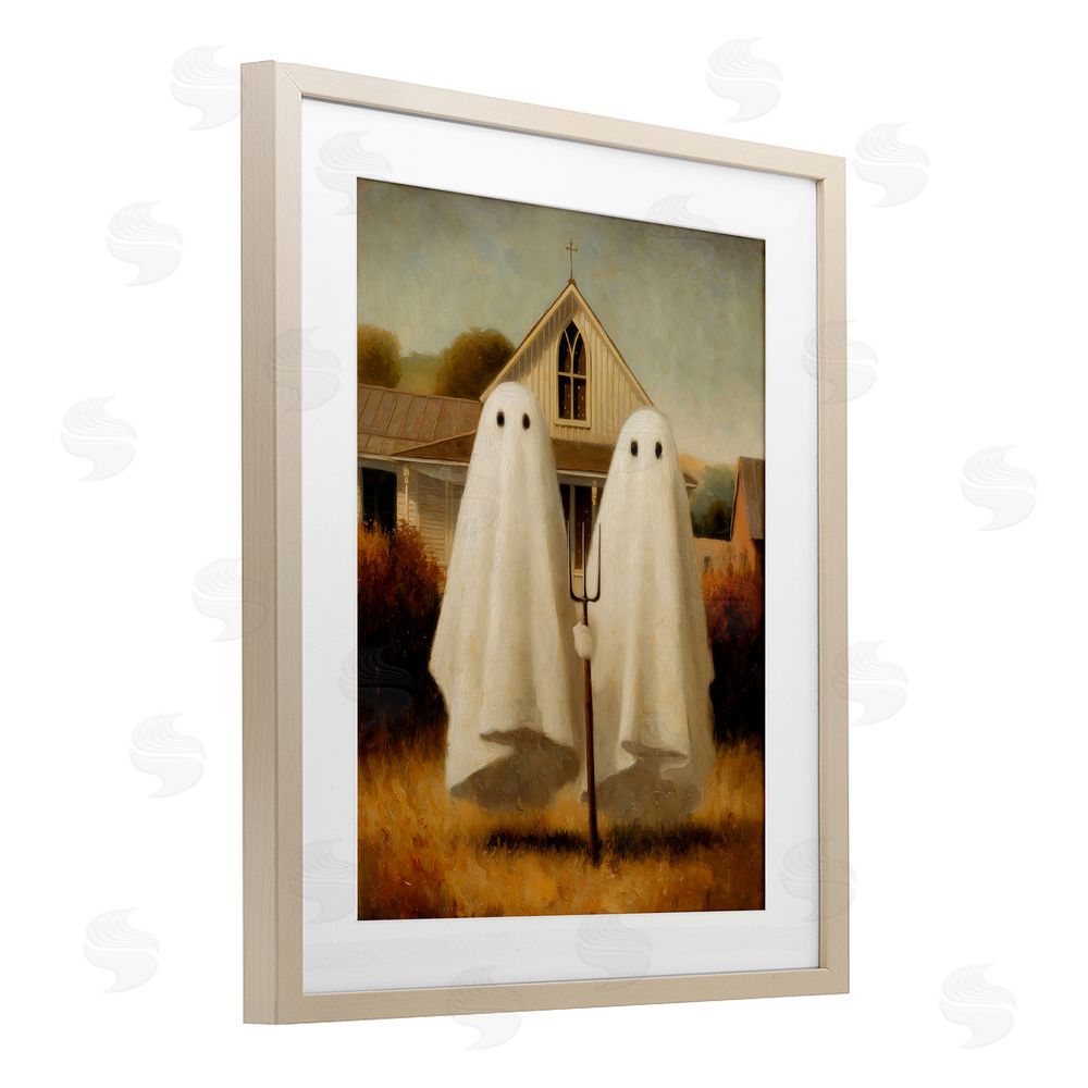 Arlington Prints American Gothic Ghosts Brown Framed Print Under Glass Wall Art