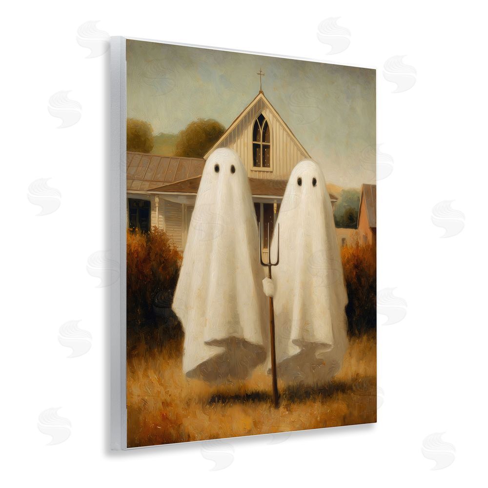 Arlington Prints American Gothic Ghosts Wooden Wall Plaque Art Print
