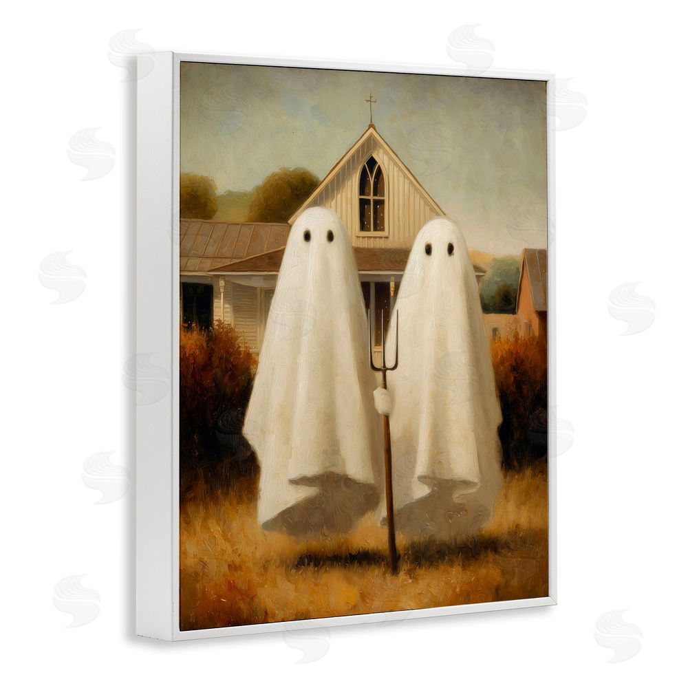 Arlington Prints American Gothic Ghosts White Framed Giclee Print Wall Art