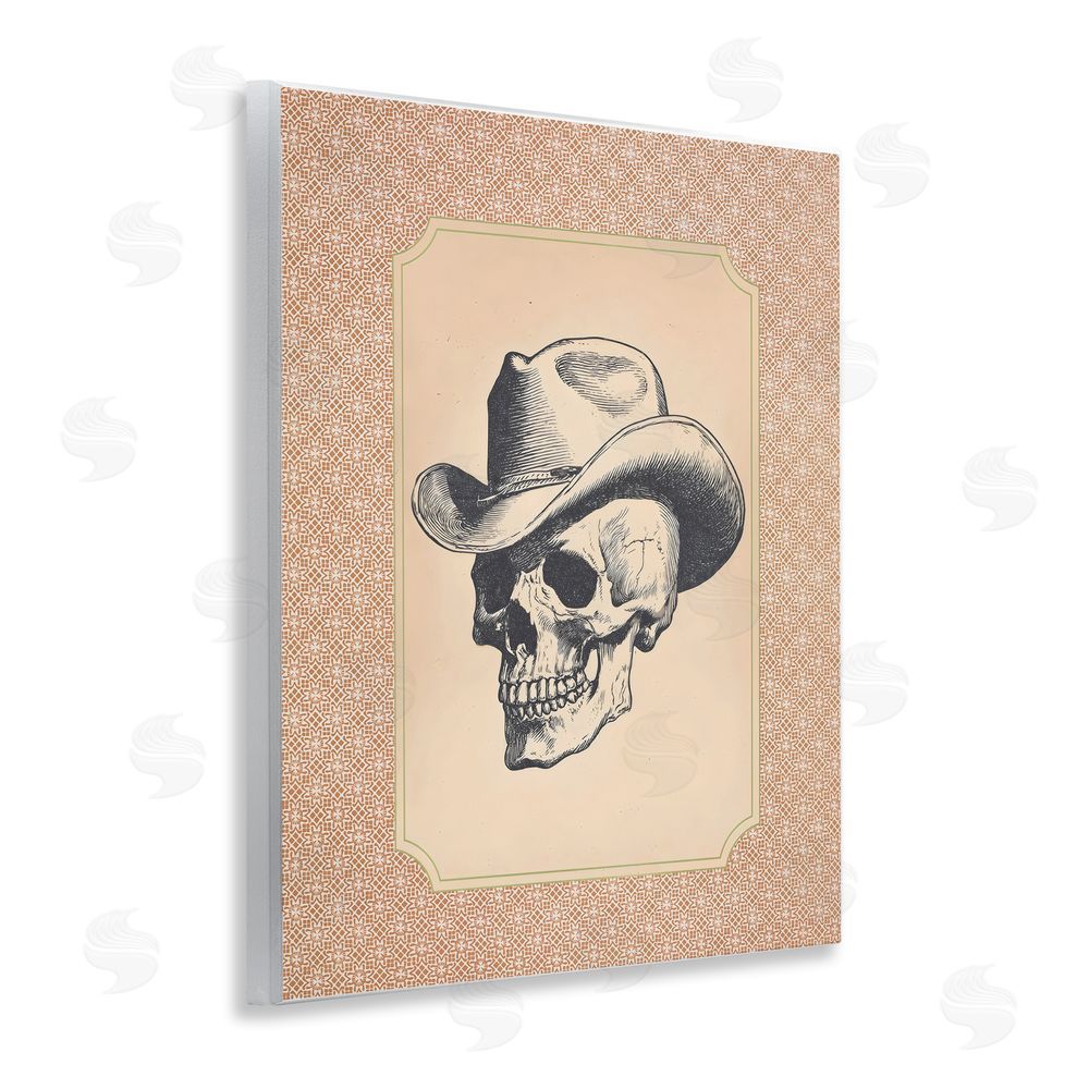 Arlington Prints Vintage Cowboy Skull Wooden Wall Plaque Art Print