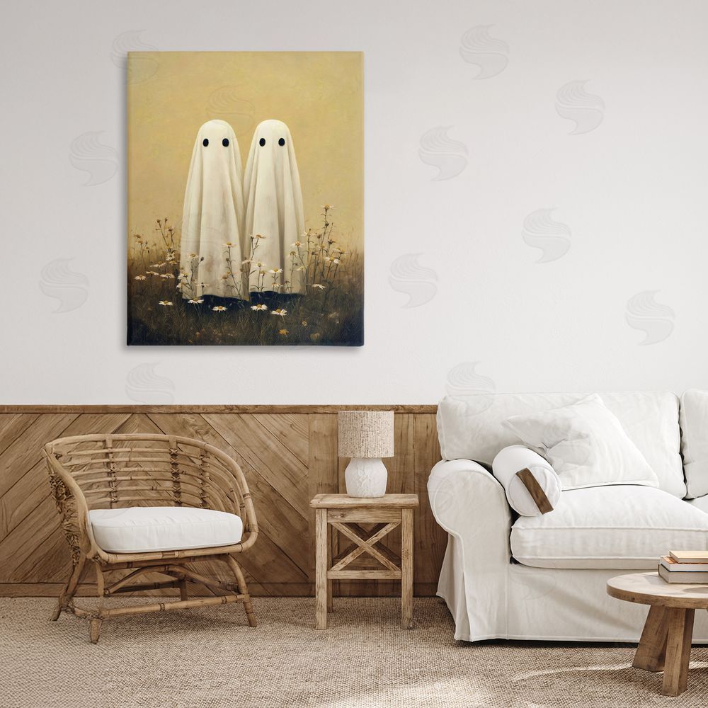 Arlington Prints Daisy Ghost Couple Stretched Canvas Wall Art Print in Room