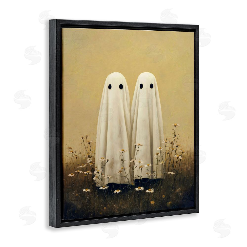 Arlington Prints Daisy Ghost Couple Black Floating Frame Canvas Wall Art Print