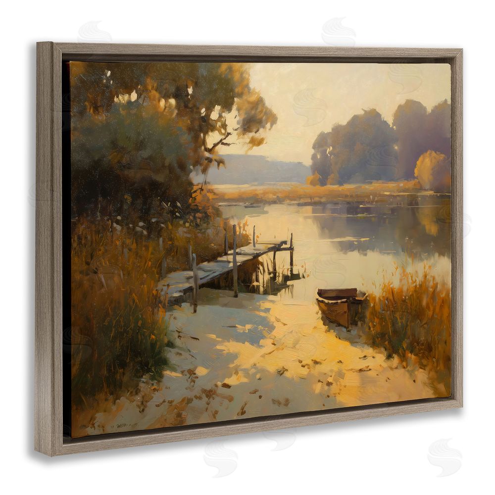 Arlington Prints Golden Hour in Autumn Brown Floating Frame Canvas Wall Art Print