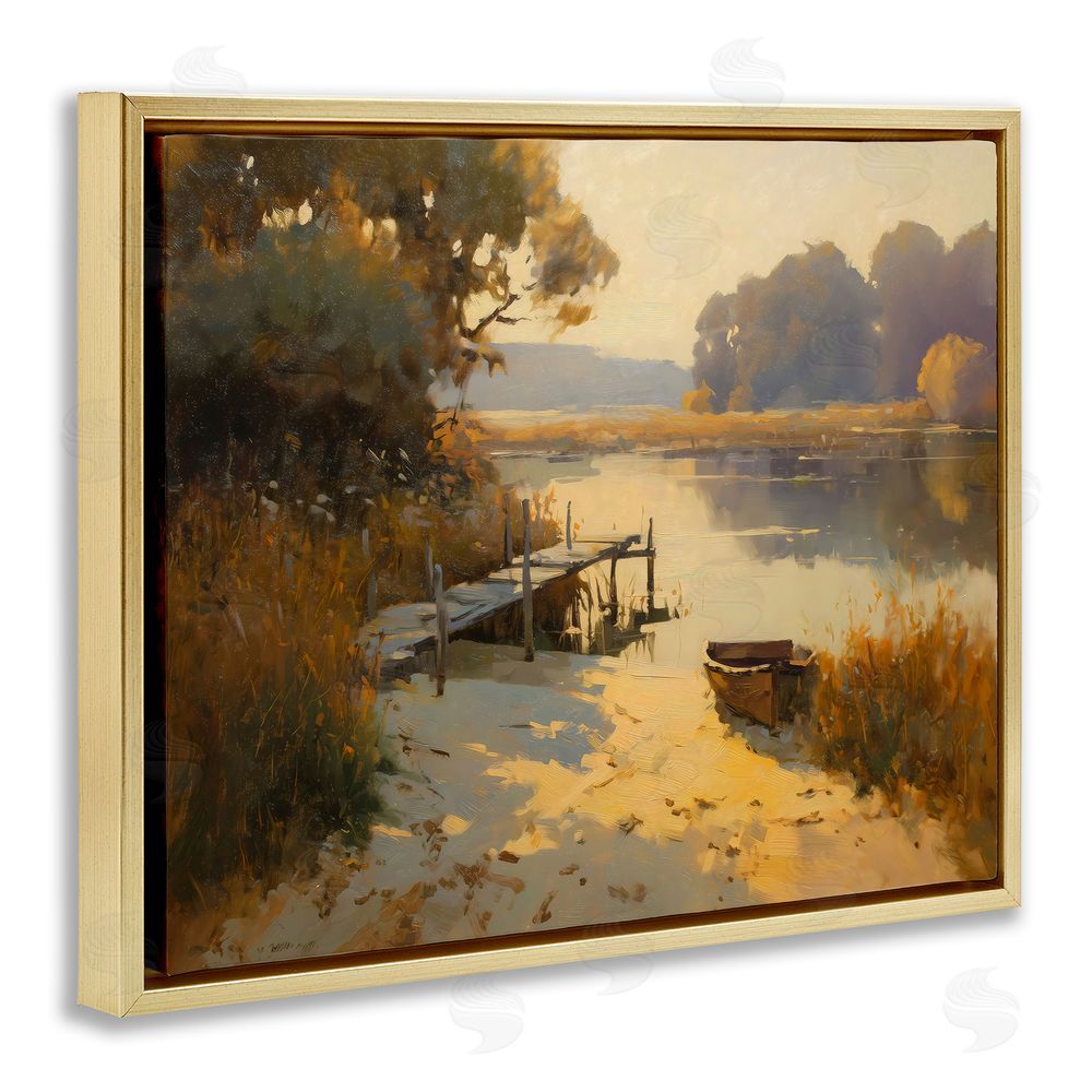Arlington Prints Golden Hour in Autumn Gold Floating Frame Canvas Wall Art Print