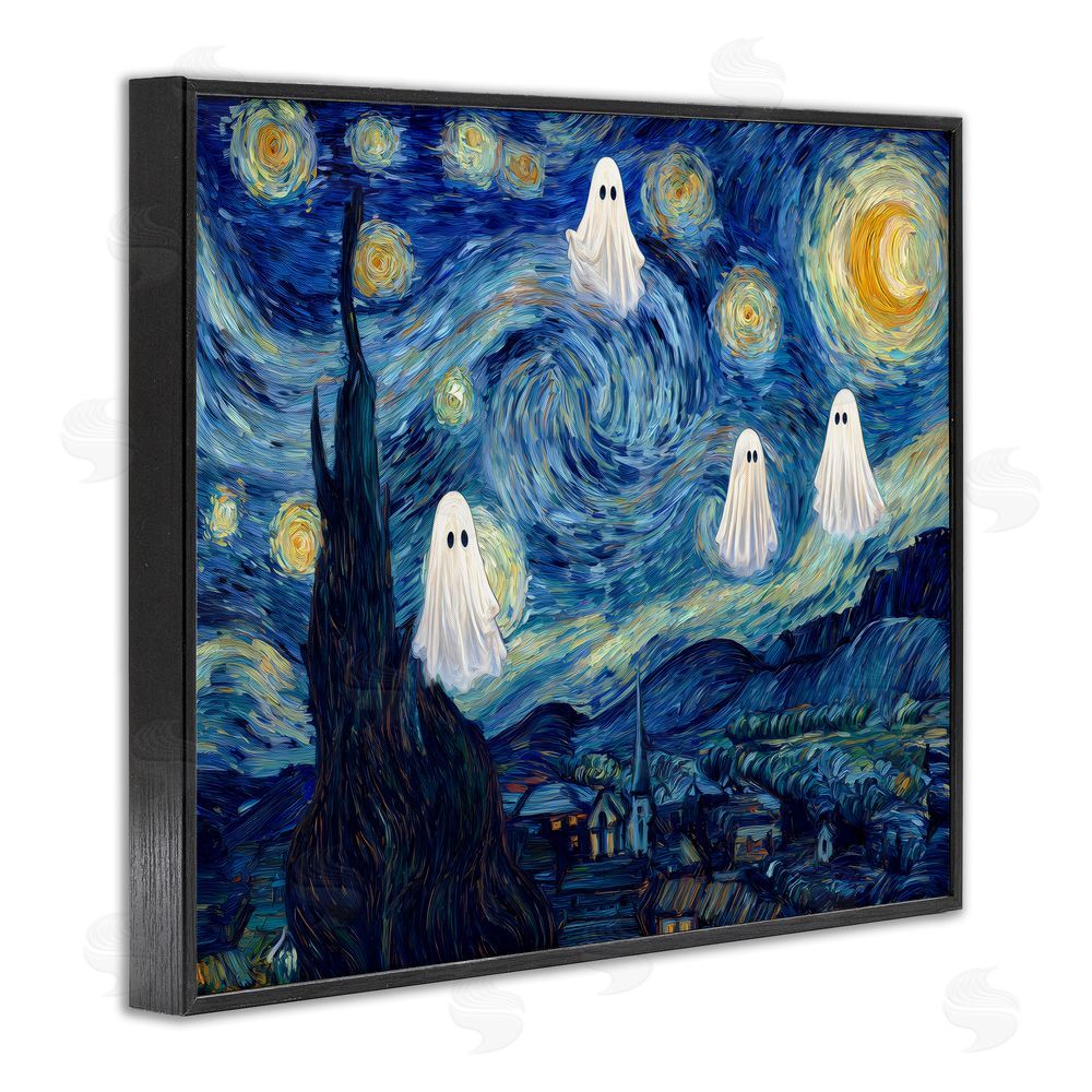 Arlington Prints Classic Night Ghosties Black Framed Giclee Print Wall Art