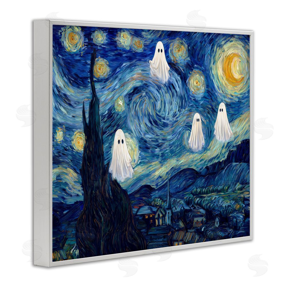 Arlington Prints Classic Night Ghosties White Framed Giclee Print Wall Art