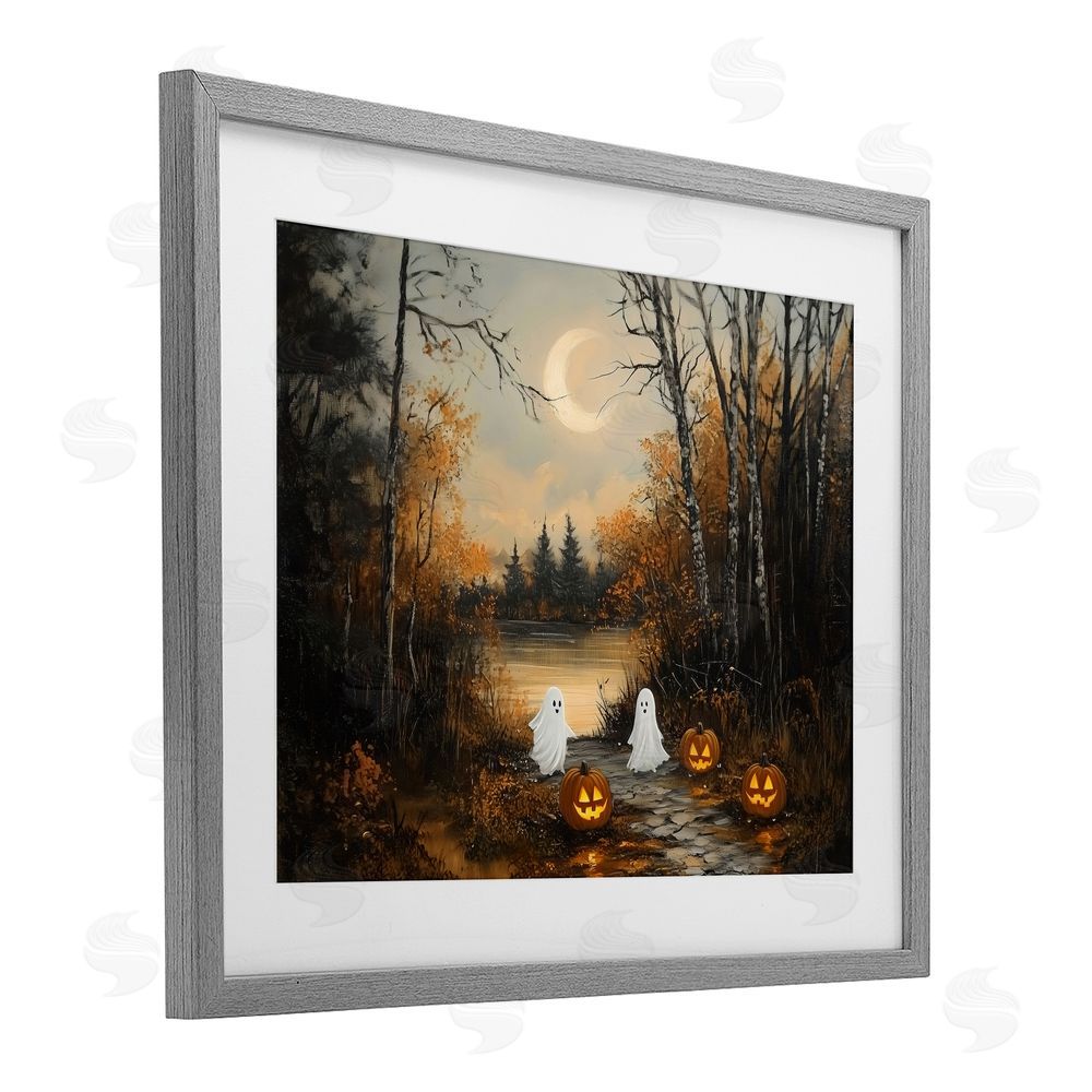 Arlington Prints Autumn Ghosts at Lake Gray Framed Print Under Glass Wall Art