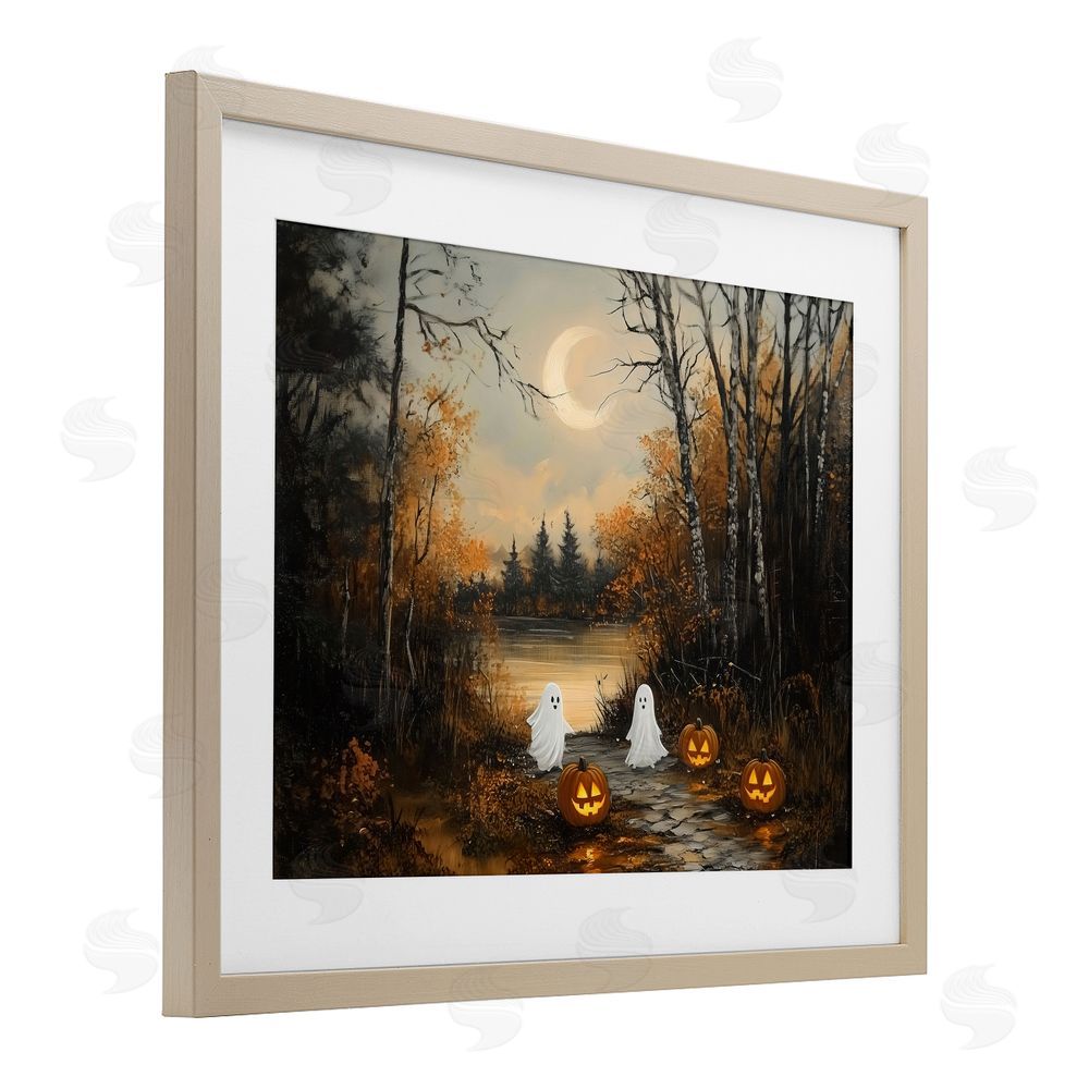 Arlington Prints Autumn Ghosts at Lake Brown Framed Print Under Glass Wall Art