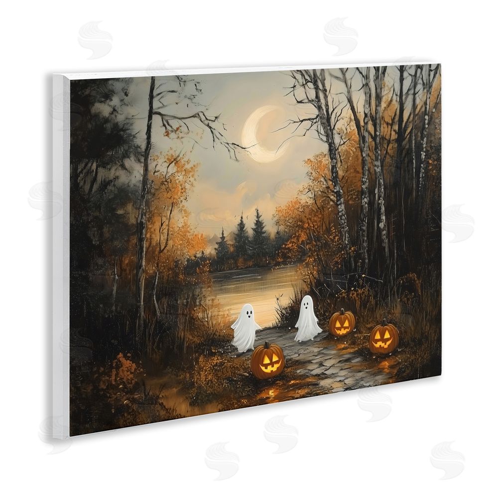 Arlington Prints Autumn Ghosts at Lake Wooden Wall Plaque Art Print