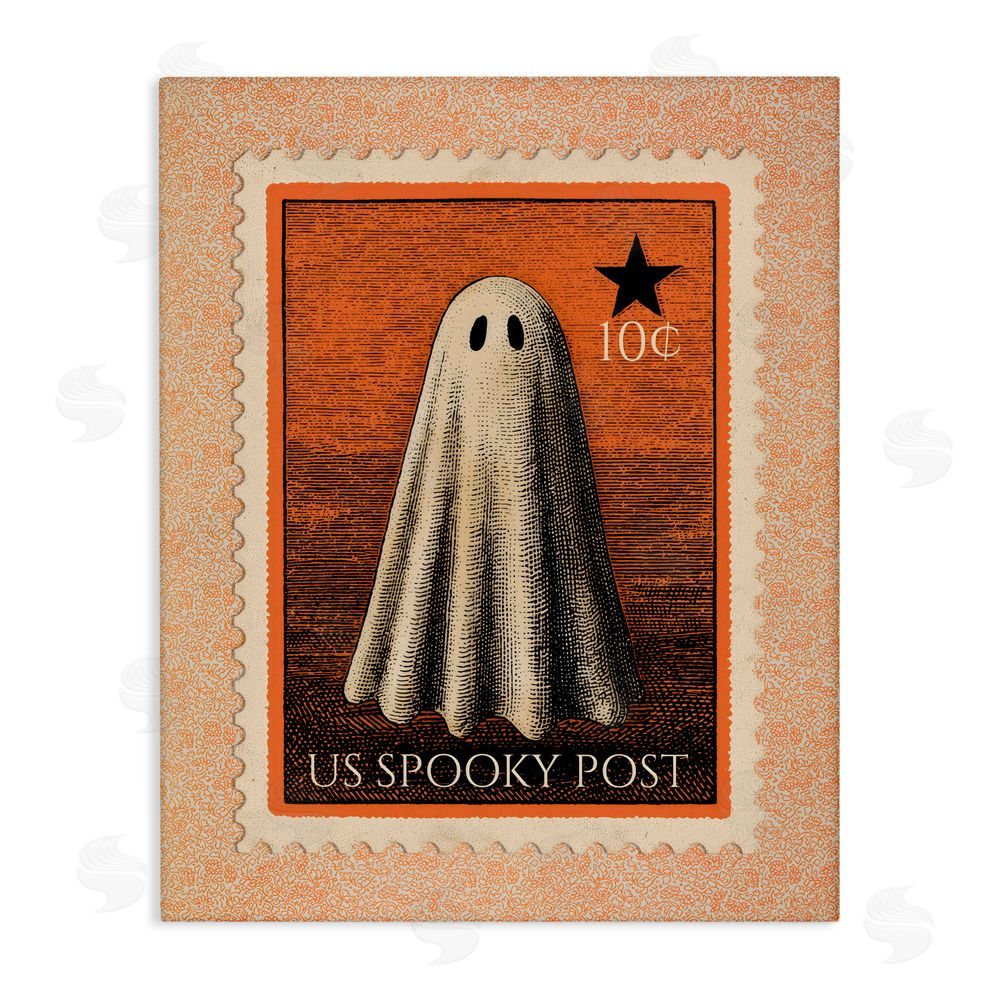 Arlington Prints Vintage Ghost Stamp Stretched Canvas Wall Art Print