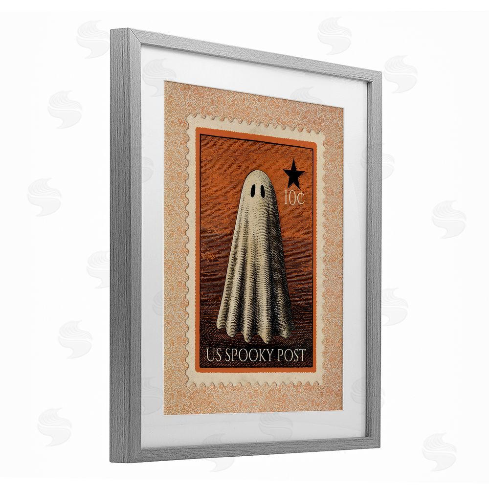 Arlington Prints Vintage Ghost Stamp Gray Framed Print Under Glass Wall Art