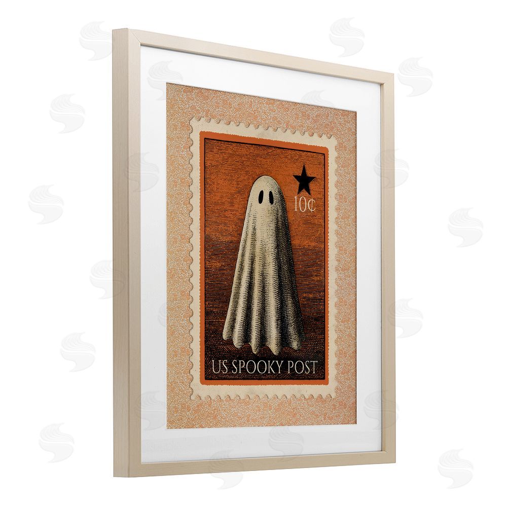 Arlington Prints Vintage Ghost Stamp Brown Framed Print Under Glass Wall Art